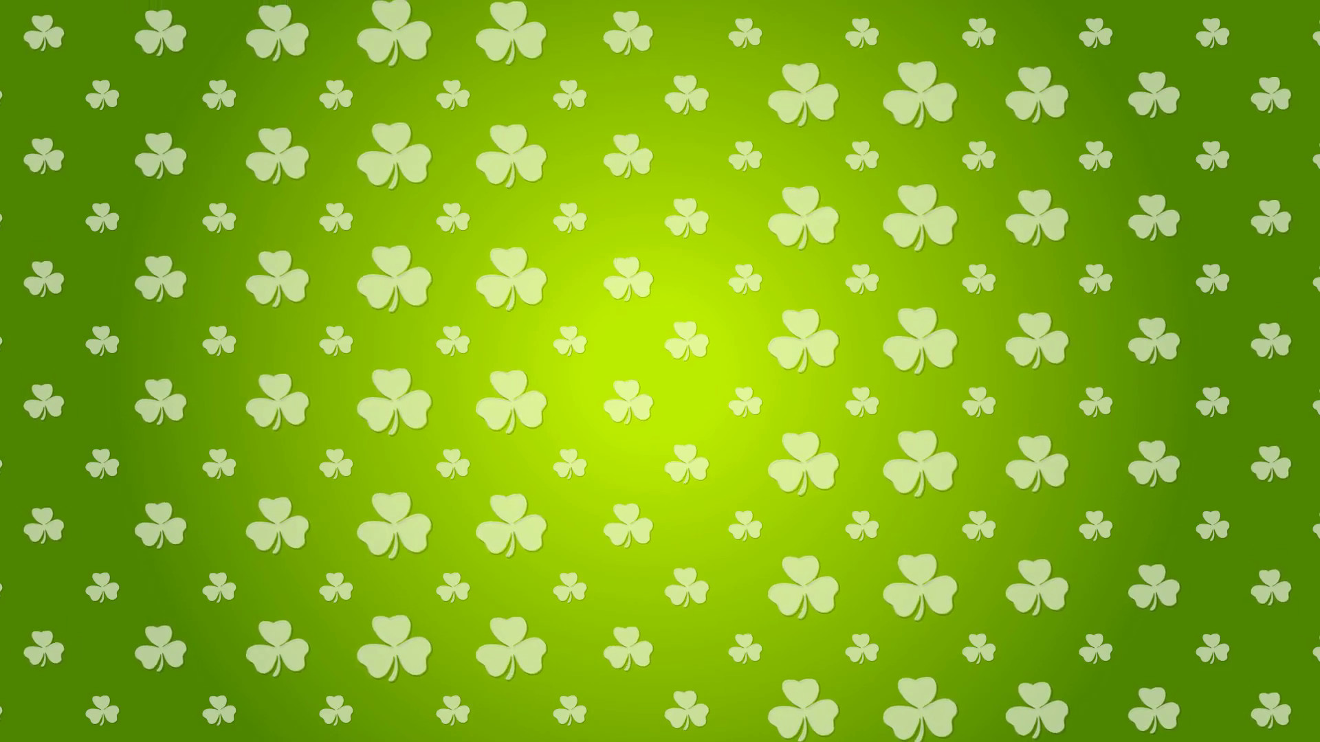 1920x1080 St. Patricks Day green pattern with shamrocks clover. Seamless looping.  Video animation HD