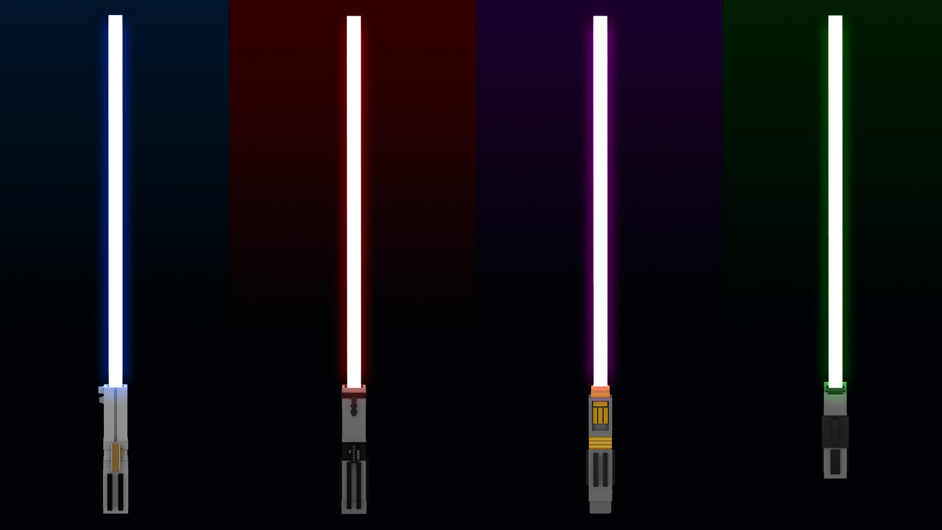 1920x1080 ... Blue Red Purple And Green Minecraft Lightsabers 470628411 on red and  blue lightsaber ...