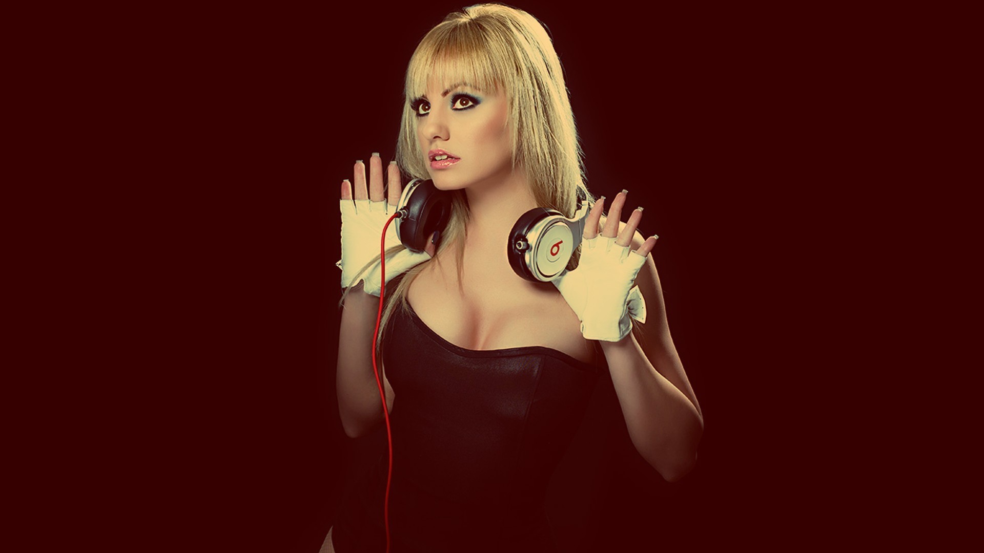 1920x1080 Alexandra Stan Beats Audio By Dr.Dre Blondes DJ Fingerless Gloves  Headphones Sucks Women ...
