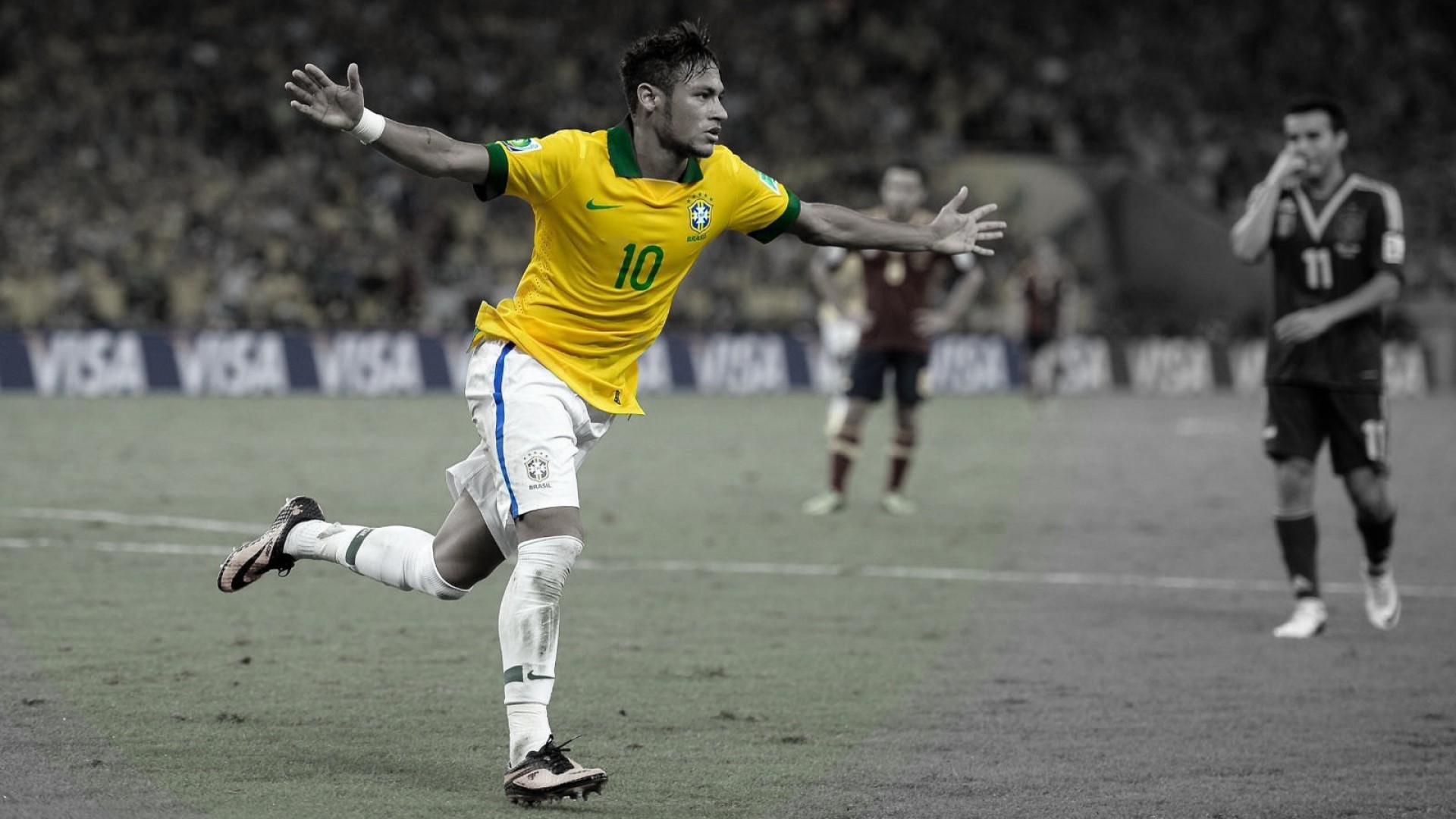 1920x1080 selective Coloring, Neymar, Brazil, Soccer Wallpapers HD / Desktop and  Mobile Backgrounds