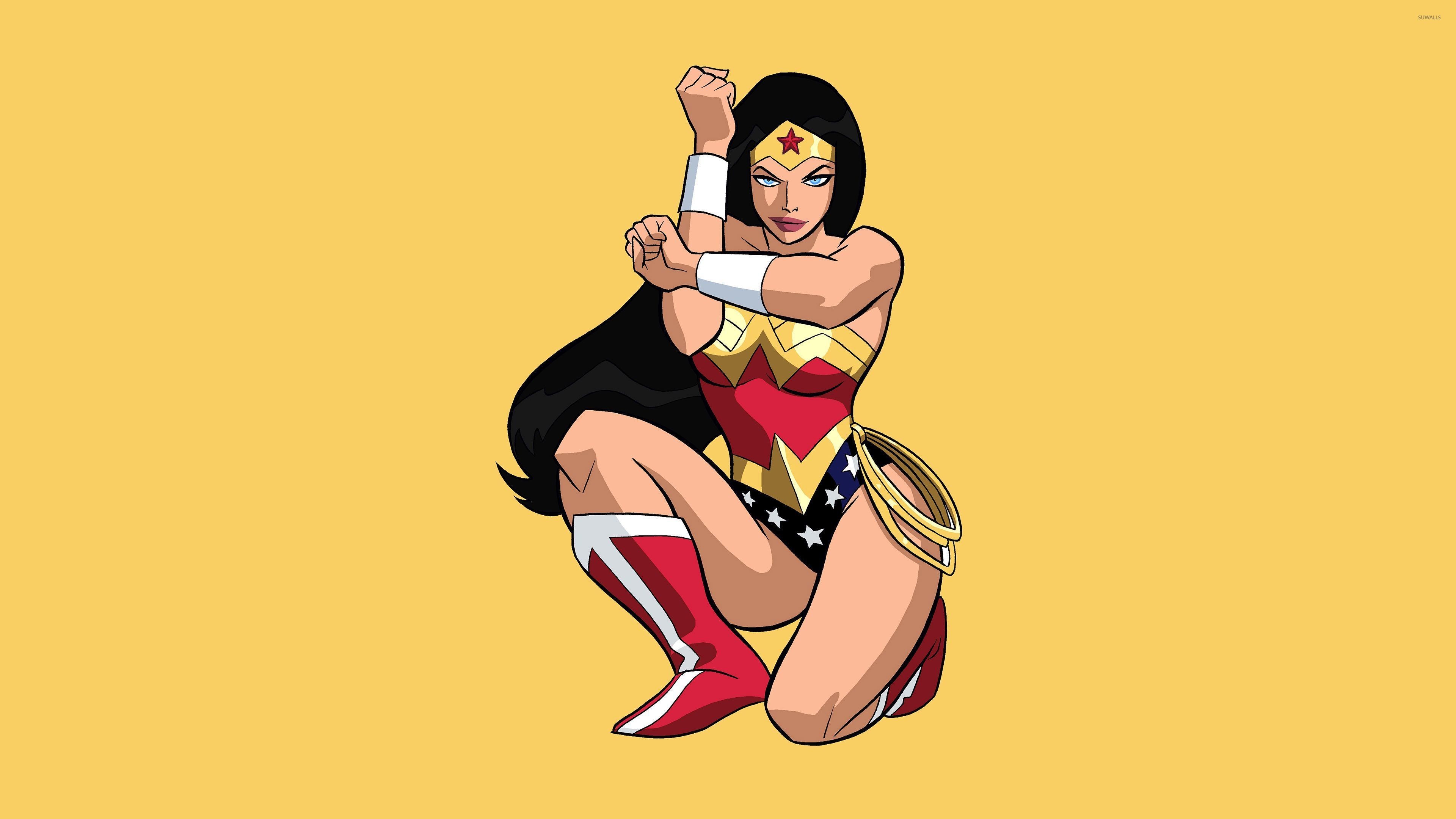 3840x2160 Wonder Woman protecting herself wallpaper