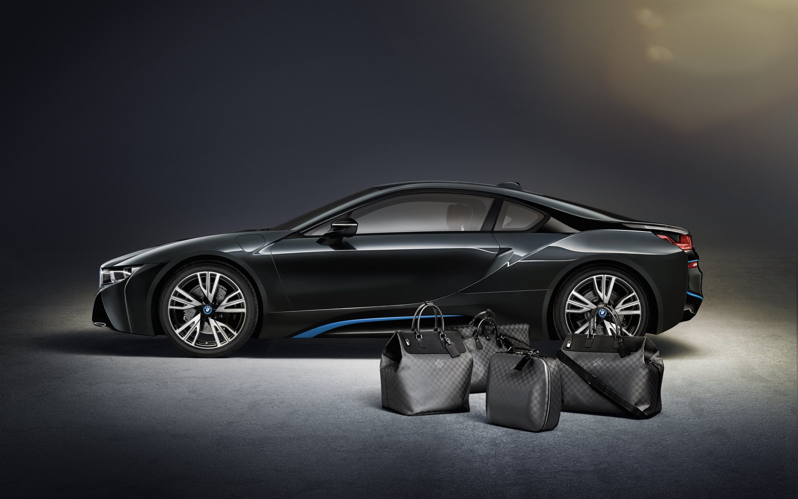2560x1600 HD Wallpaper: Louis Vuitton luggage for the BMW i8