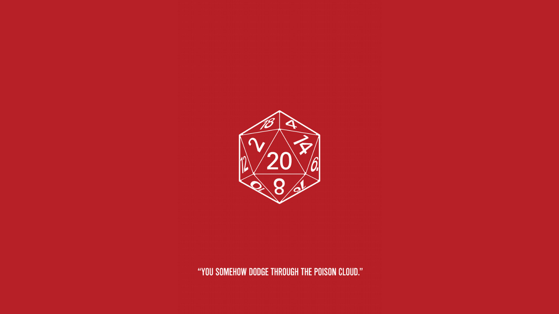 1920x1080 General  Dungeons and Dragons humor d20 red background simple  background
