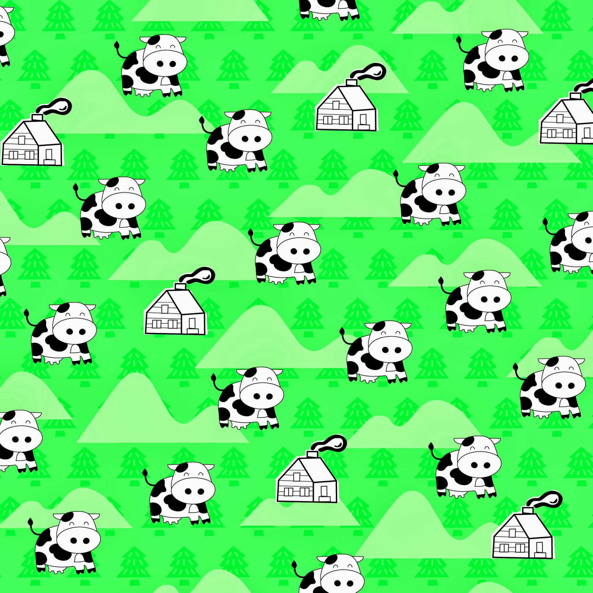 2048x2048 Cute cow wallpaper! You can also use it as background!