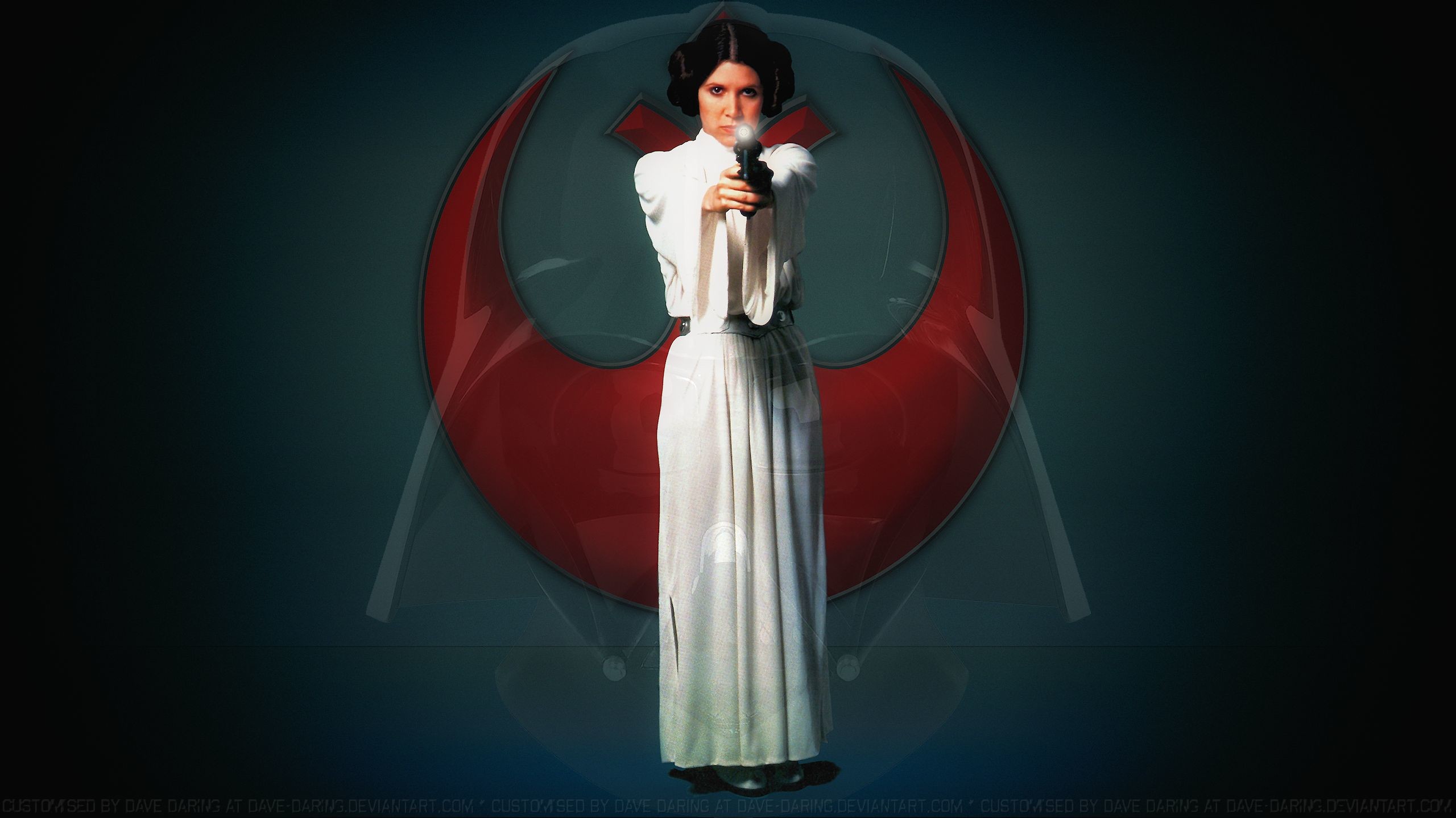 2560x1440 ... Carrie Fisher Princess Leia XL by Dave-Daring
