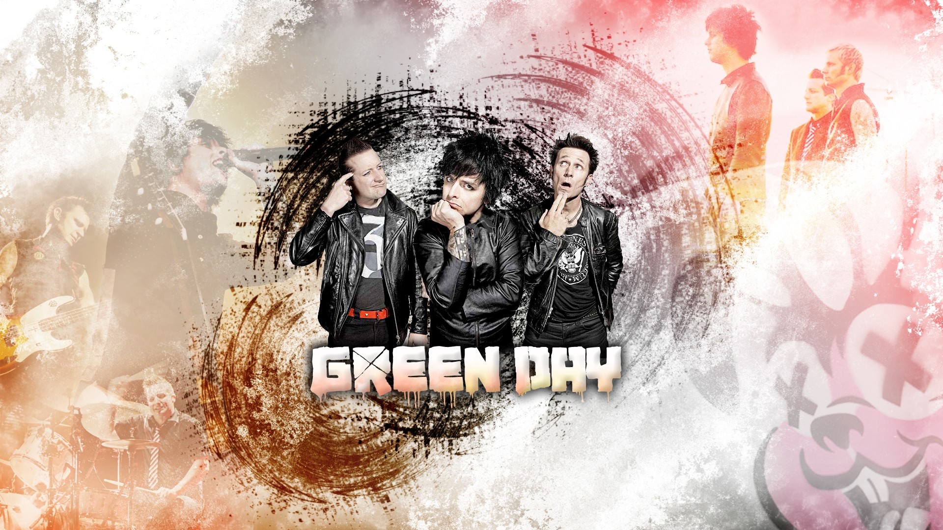 1920x1080 Wallpaper Green day, Band, Graphics, Letters, Finger HD, Picture, Image