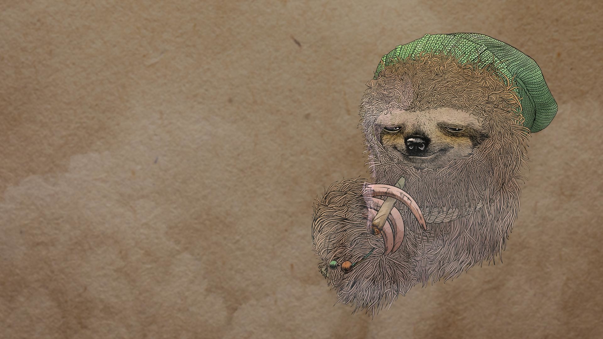 1920x1080 I made a wallpaper from the stoner sloth image.