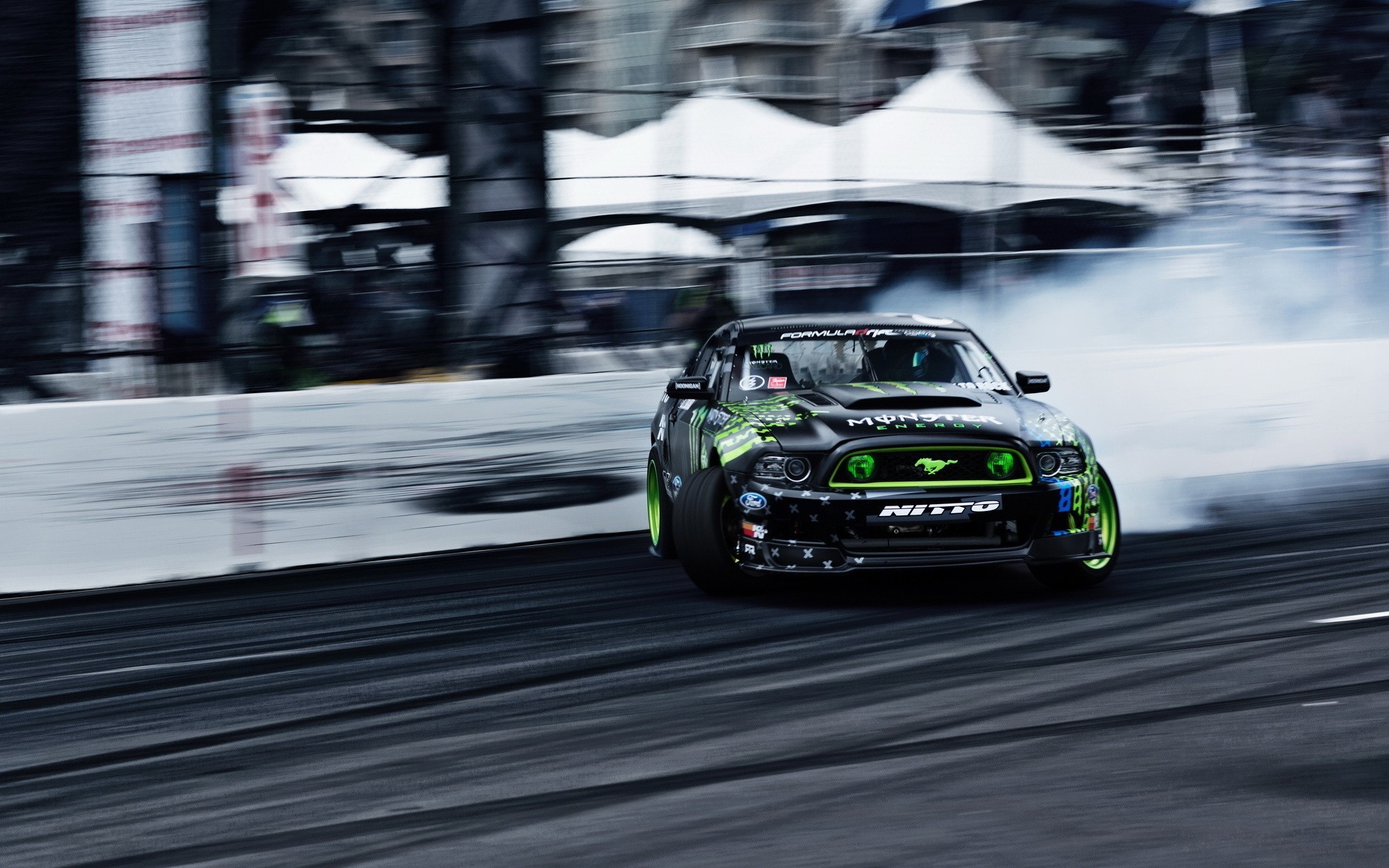 2000x1250 Ford Mustang, Monster Energy, Drift Wallpapers HD / Desktop and Mobile  Backgrounds