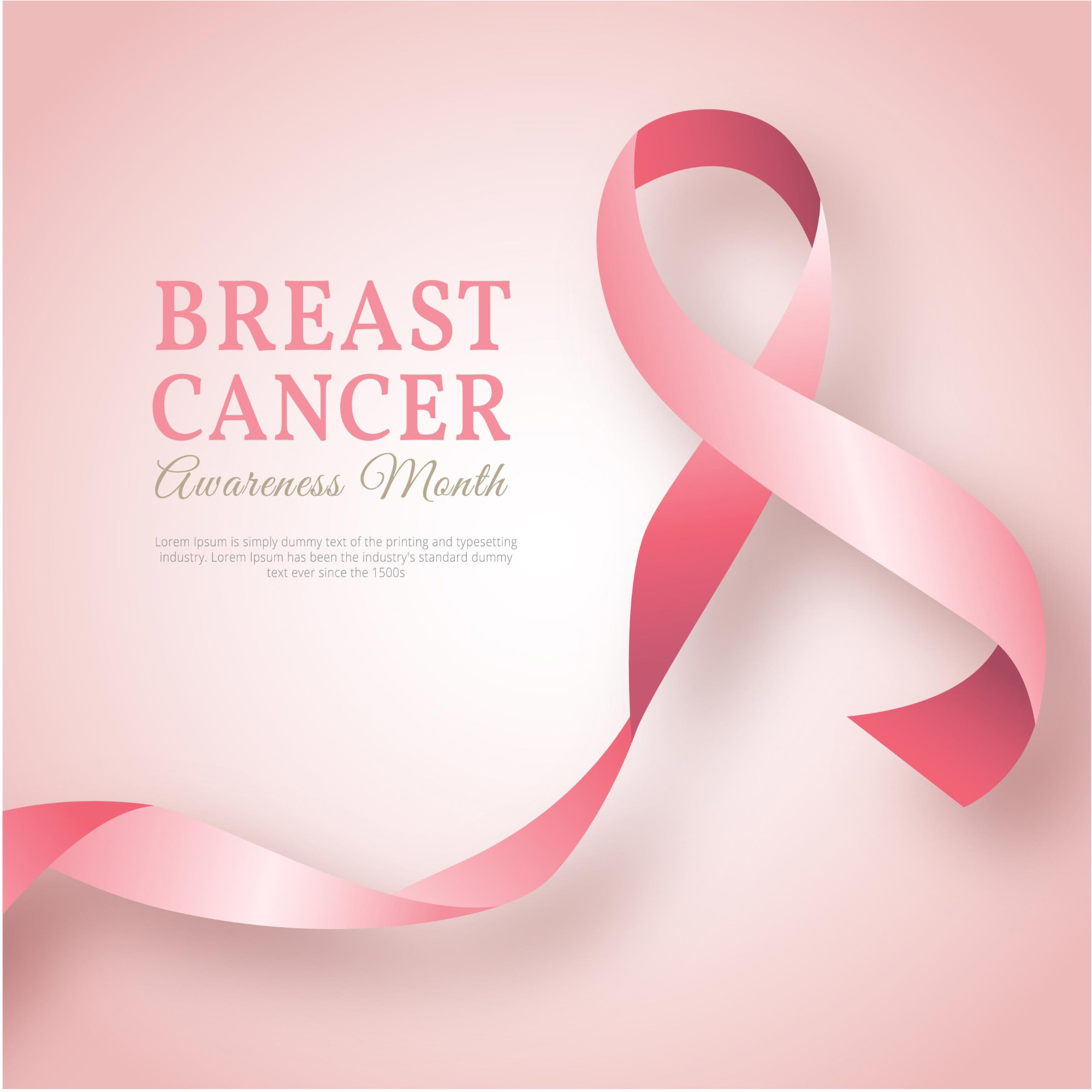 2000x2000 Pink ribbon background of breast cancer