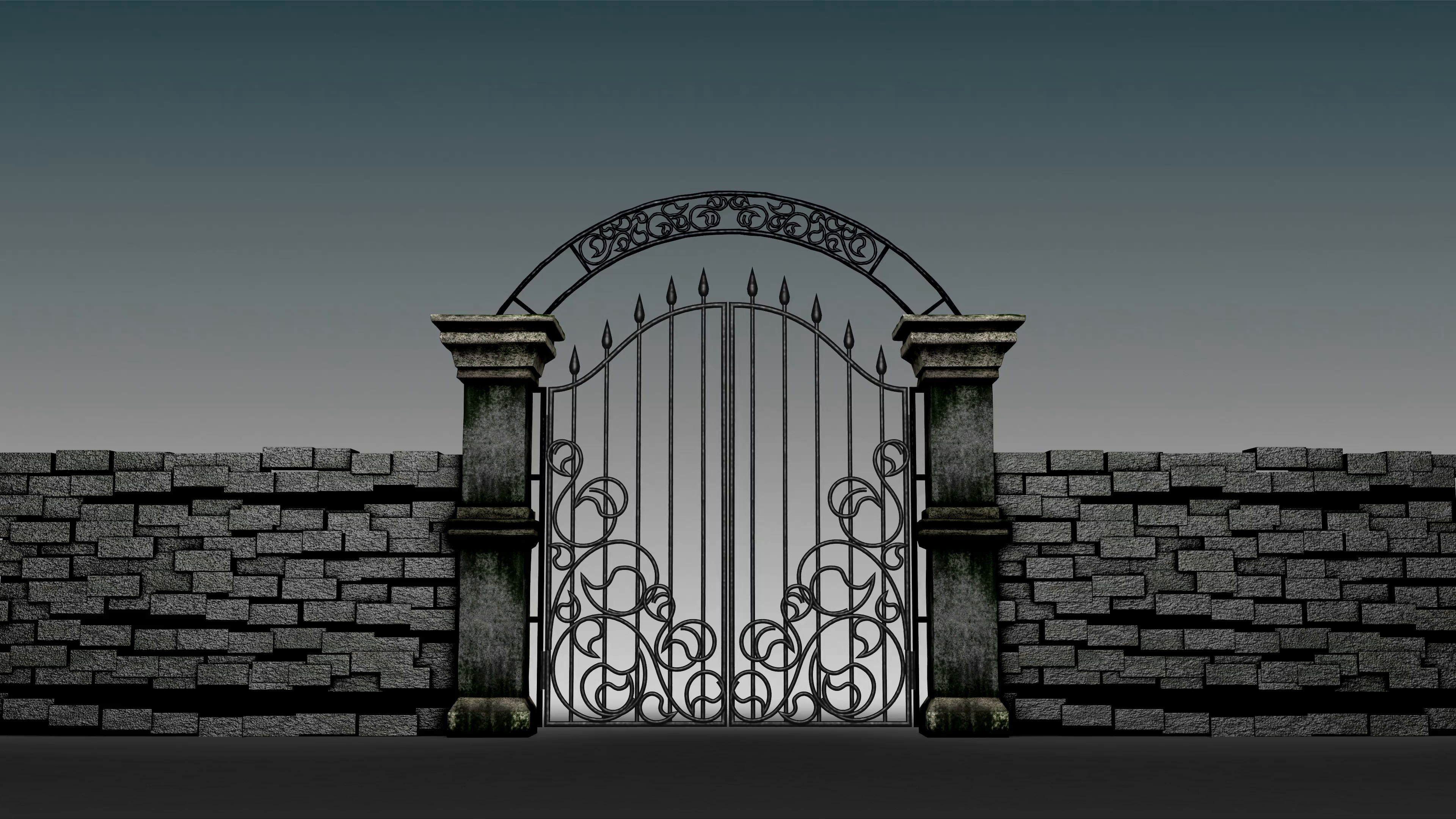 3840x2160 Gothic gates open on gloomy background, 3D animation Stock Video Footage -  VideoBlocks