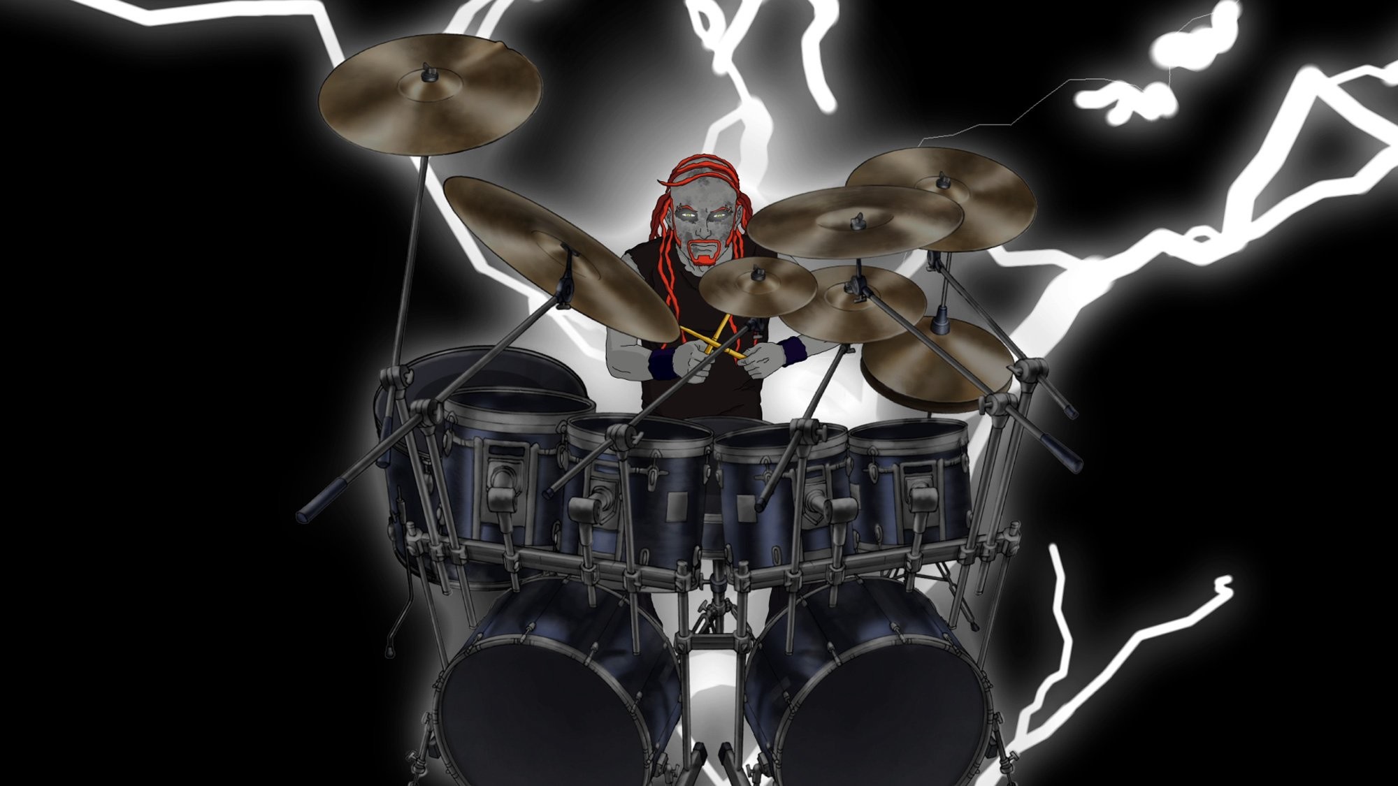 2000x1125 Rock Band Drummer Cartoon | ... music cartoons hard rock band groups  metalocalypse drums