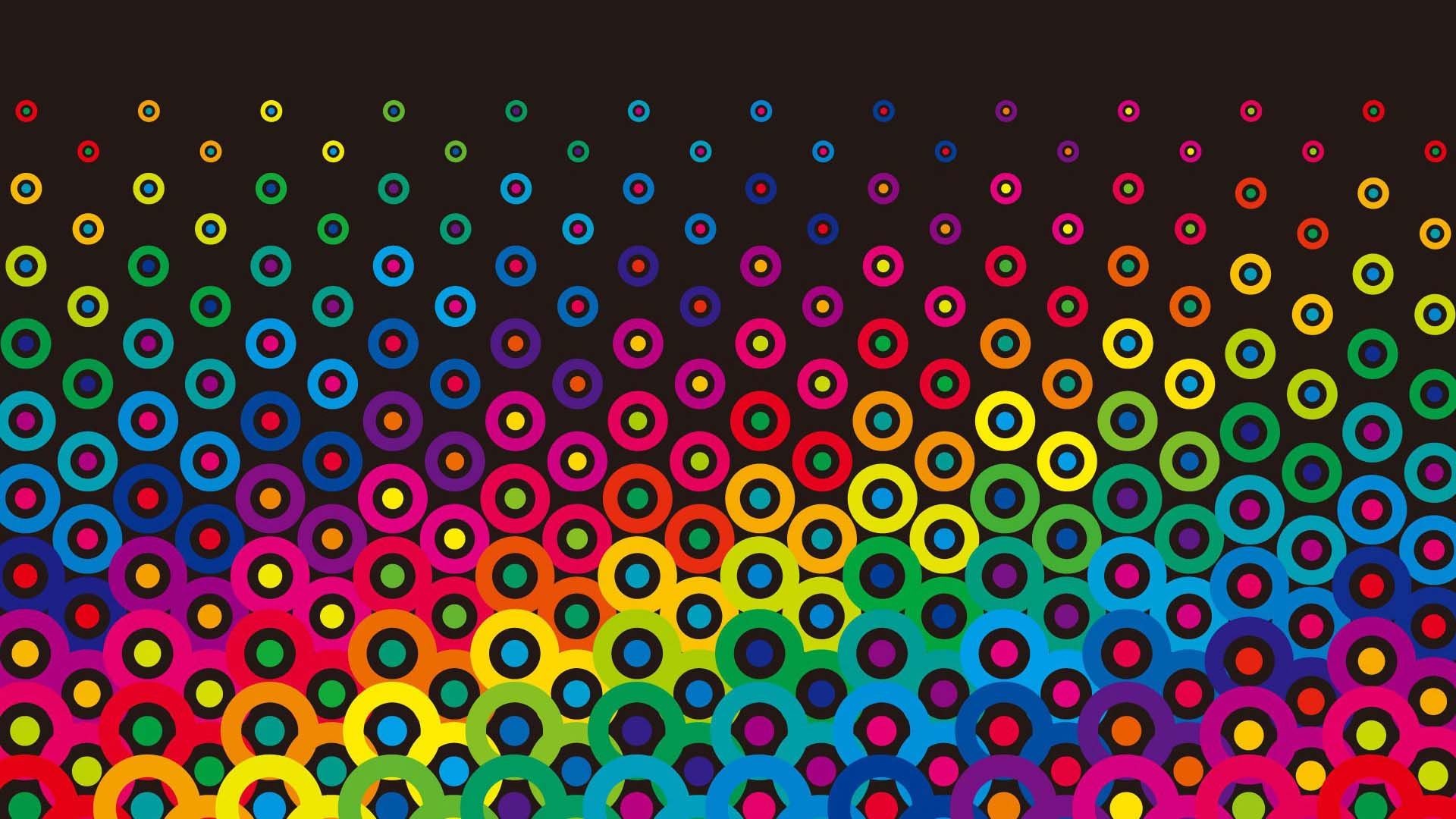 1920x1080 Colorful Retro Circles | HD 3D and Abstract Wallpaper Free Download ...