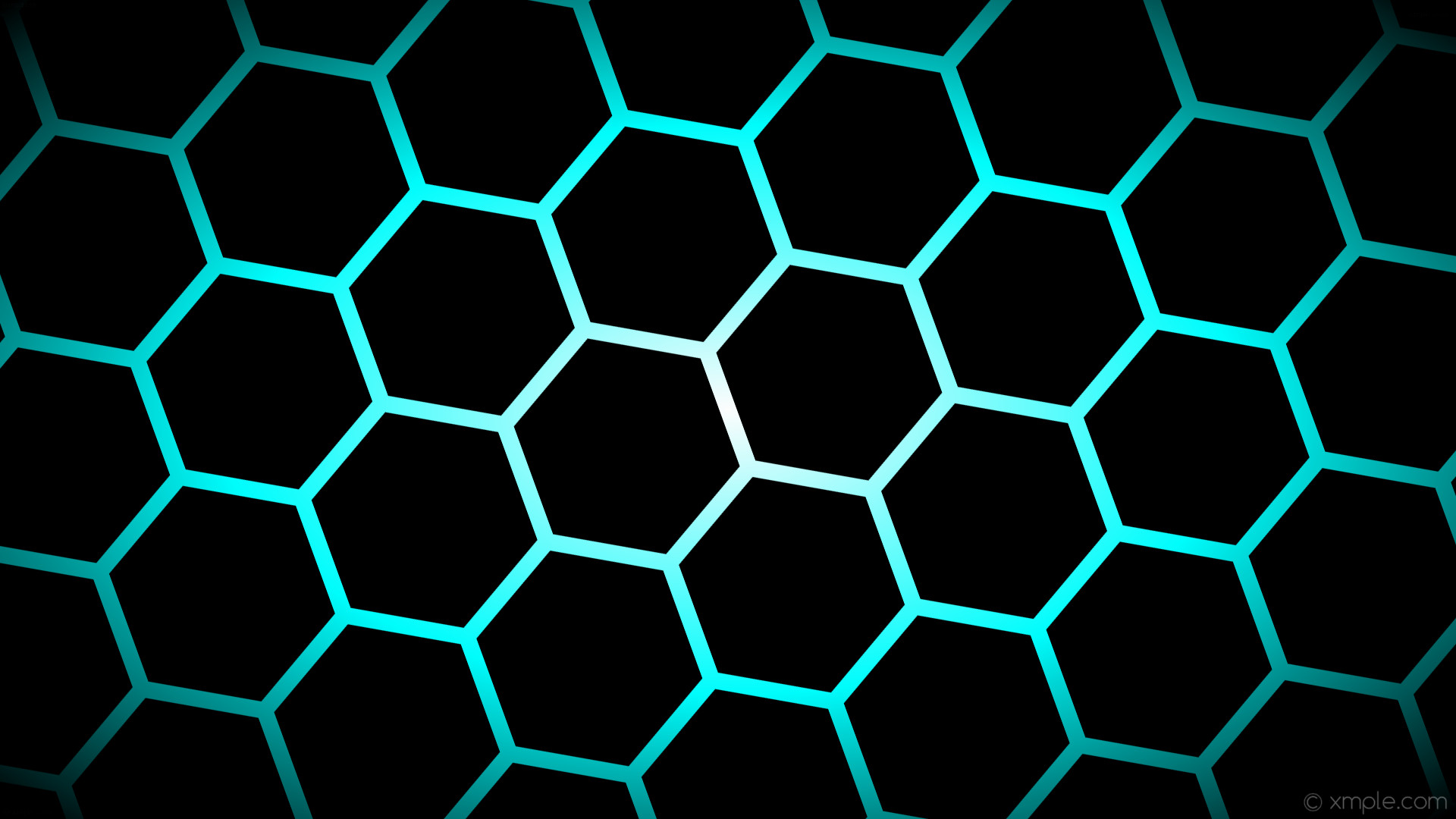1920x1080 wallpaper glow hexagon black blue white gradient aqua cyan #000000 #ffffff  #00ffff diagonal