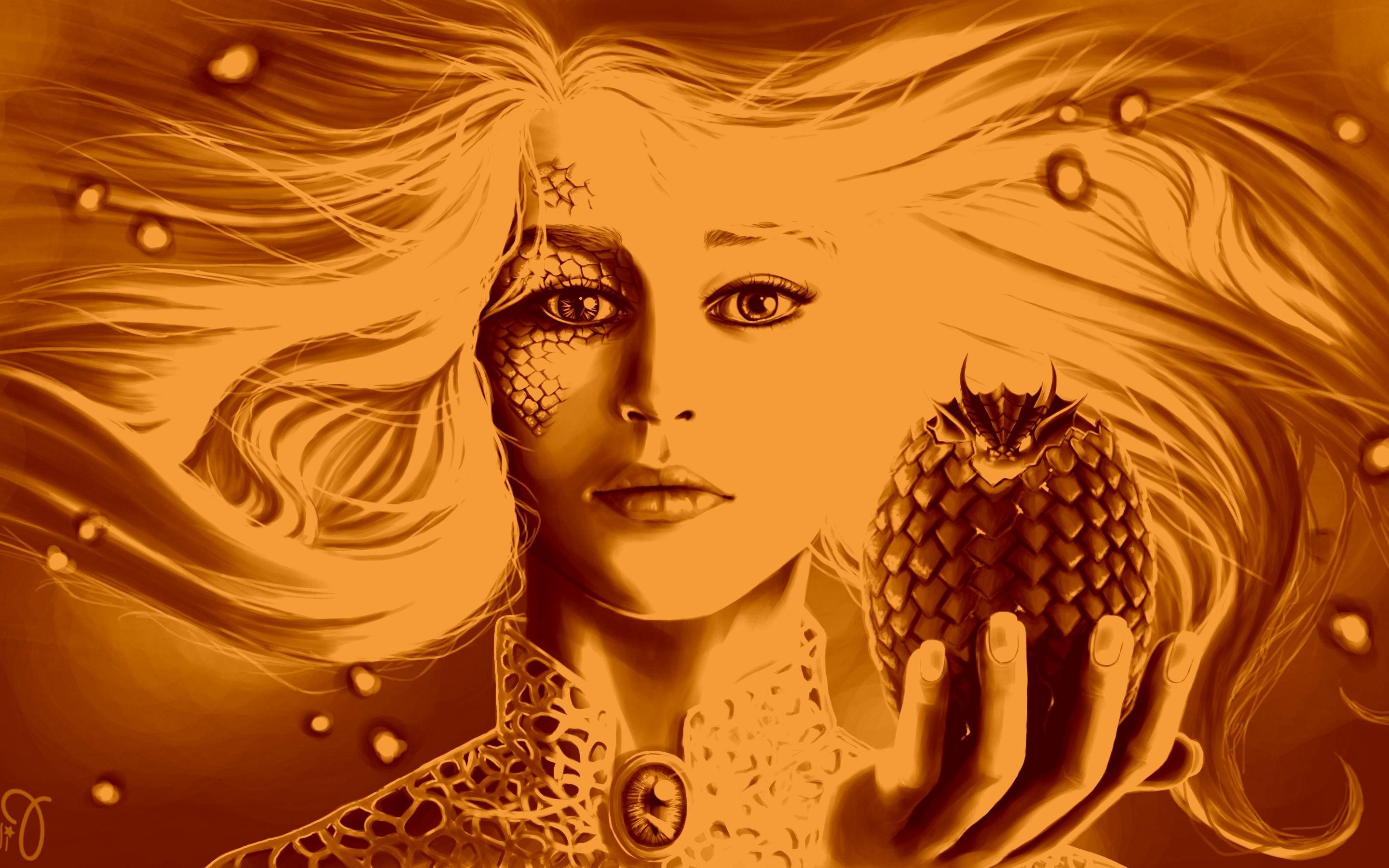 2880x1800 Daenerys Targaryen, Game Of Thrones, Dragon, Artwork Wallpapers HD /  Desktop and Mobile Backgrounds