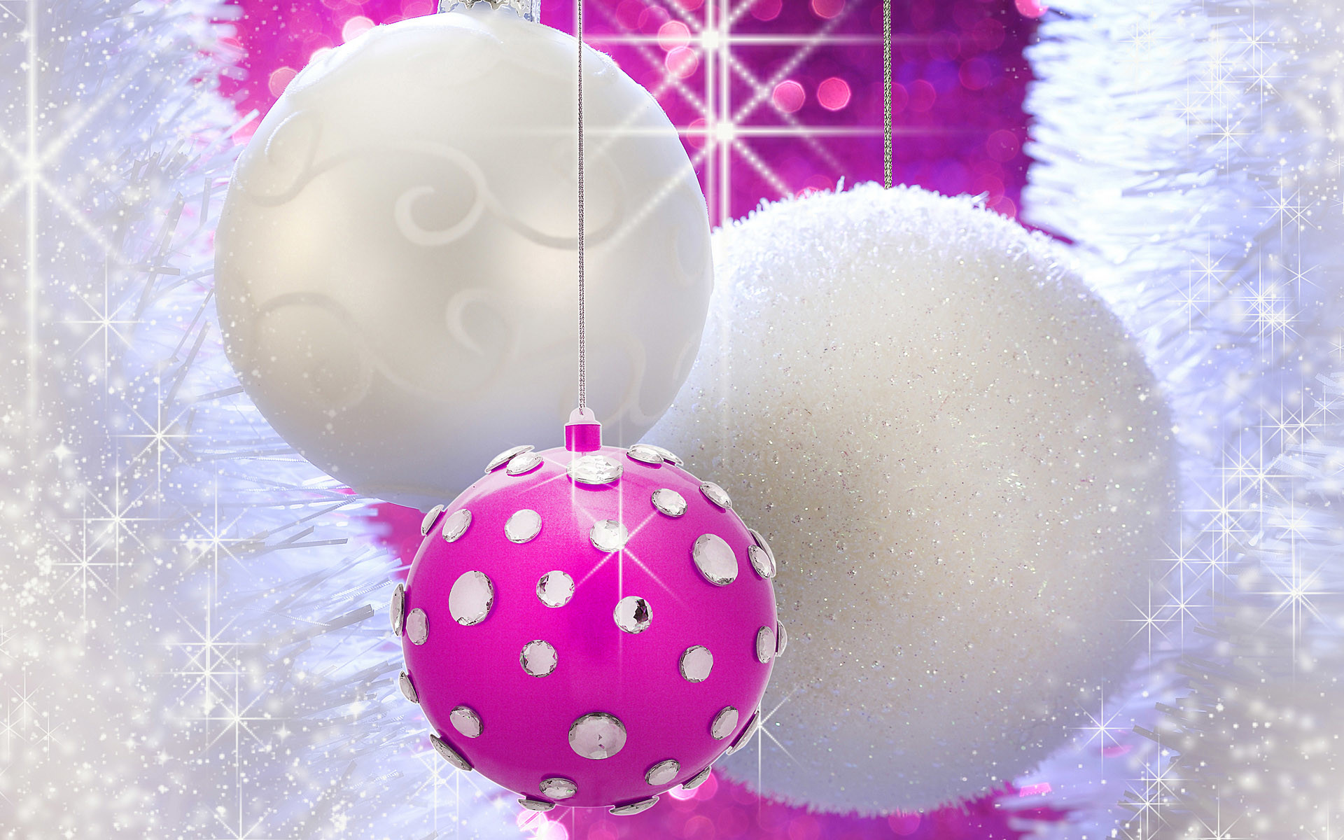 1920x1200 Cute Pink Christmas Wallpaper : Christmas balls baubles and