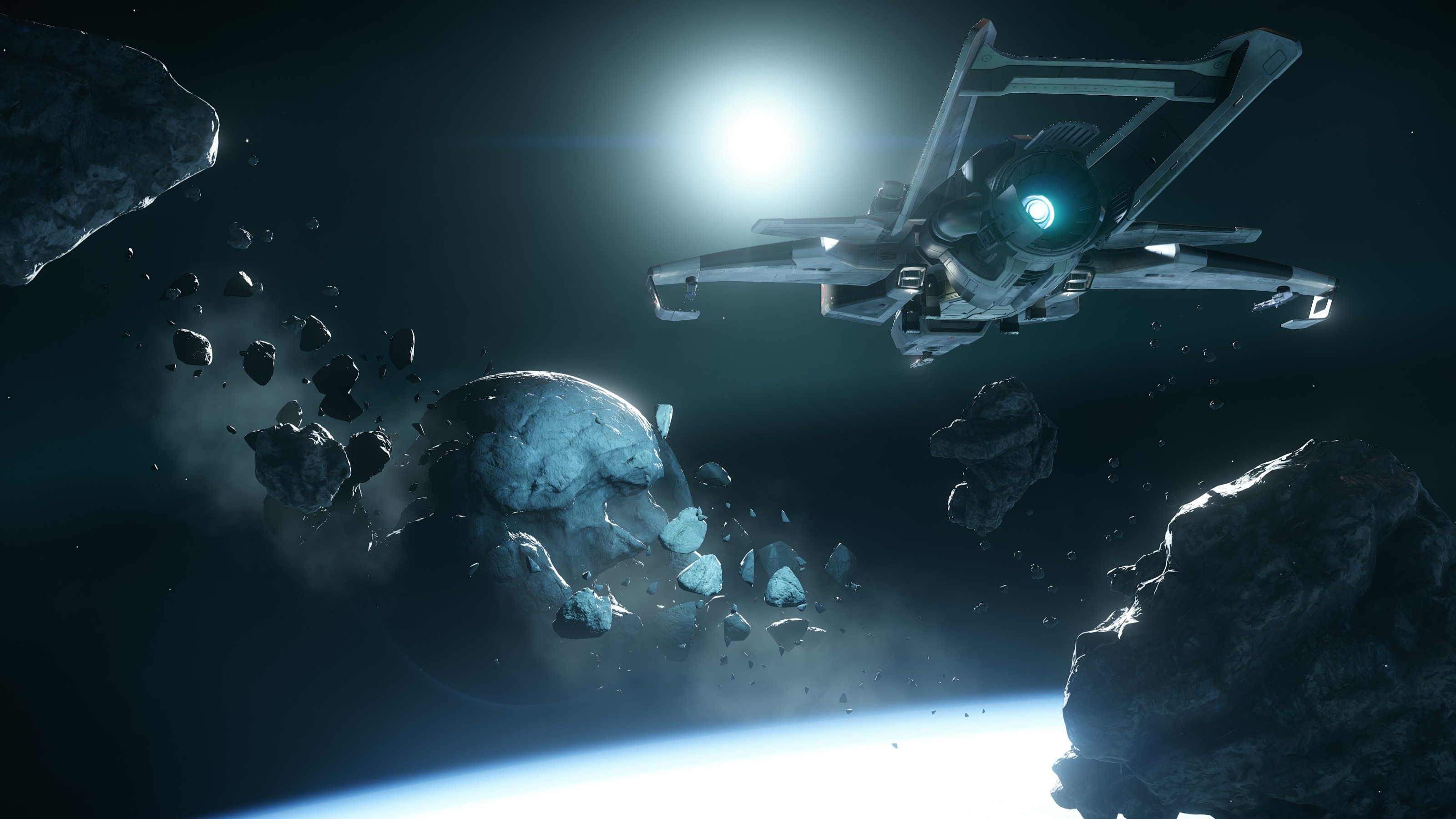 3200x1800 Video Game - Star Citizen Spaceship Asteroid Space Wallpaper