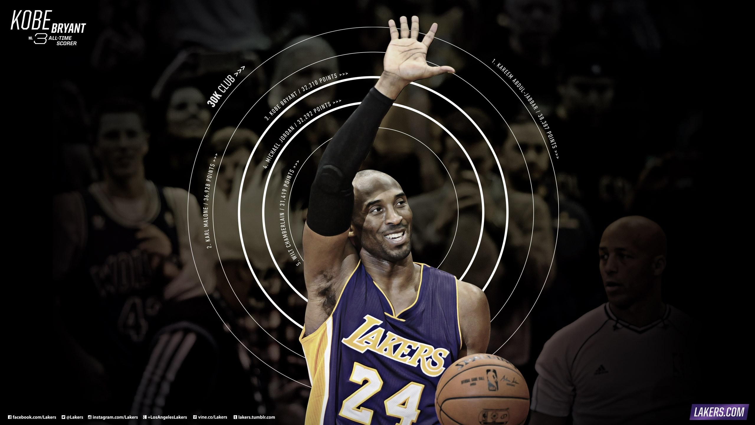 2560x1440 Los Angeles Lakers Kobe Bryant 1080p HD Wallpaper Background