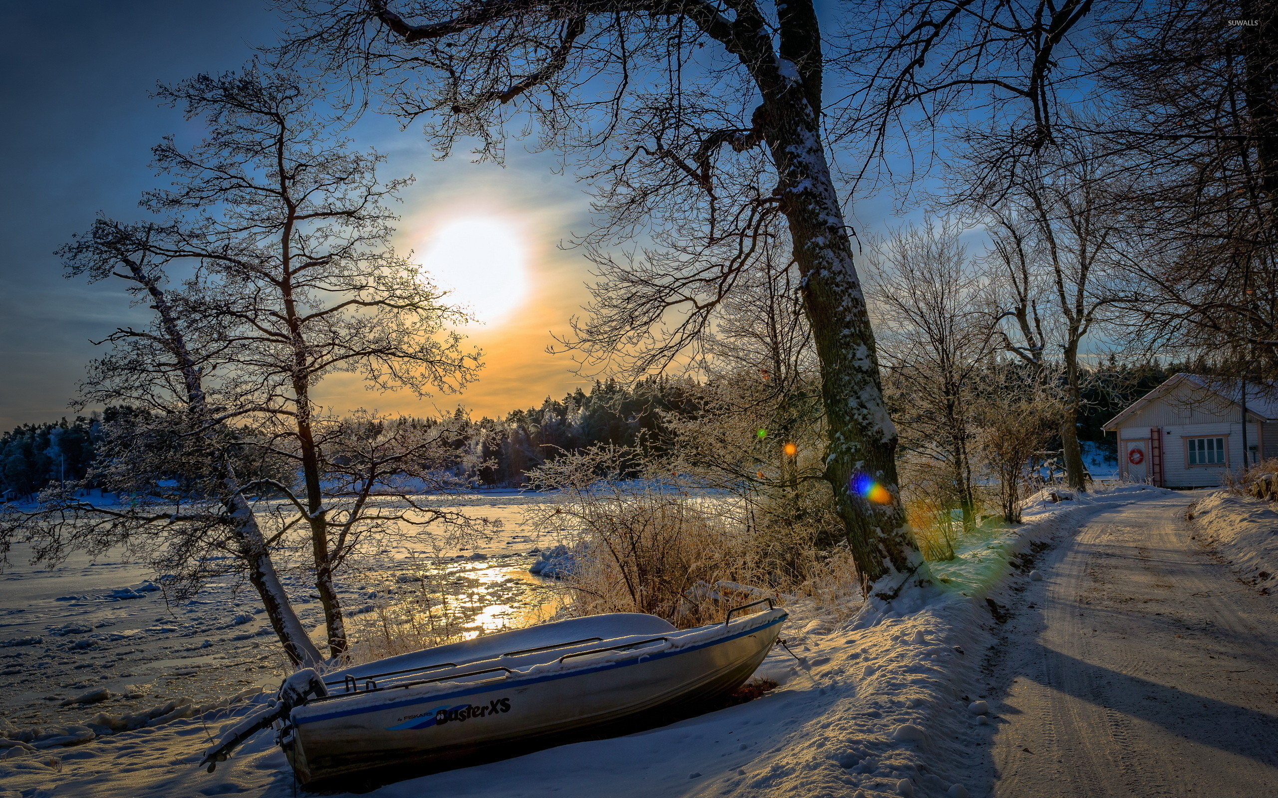 2560x1600 Winter by the lake wallpaper  jpg