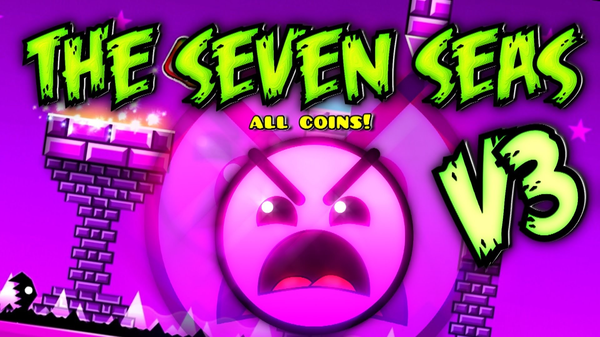 1920x1080 Geometry Dash - The Seven Seas V3 - 100% Completed (All 3 Coins) - YouTube