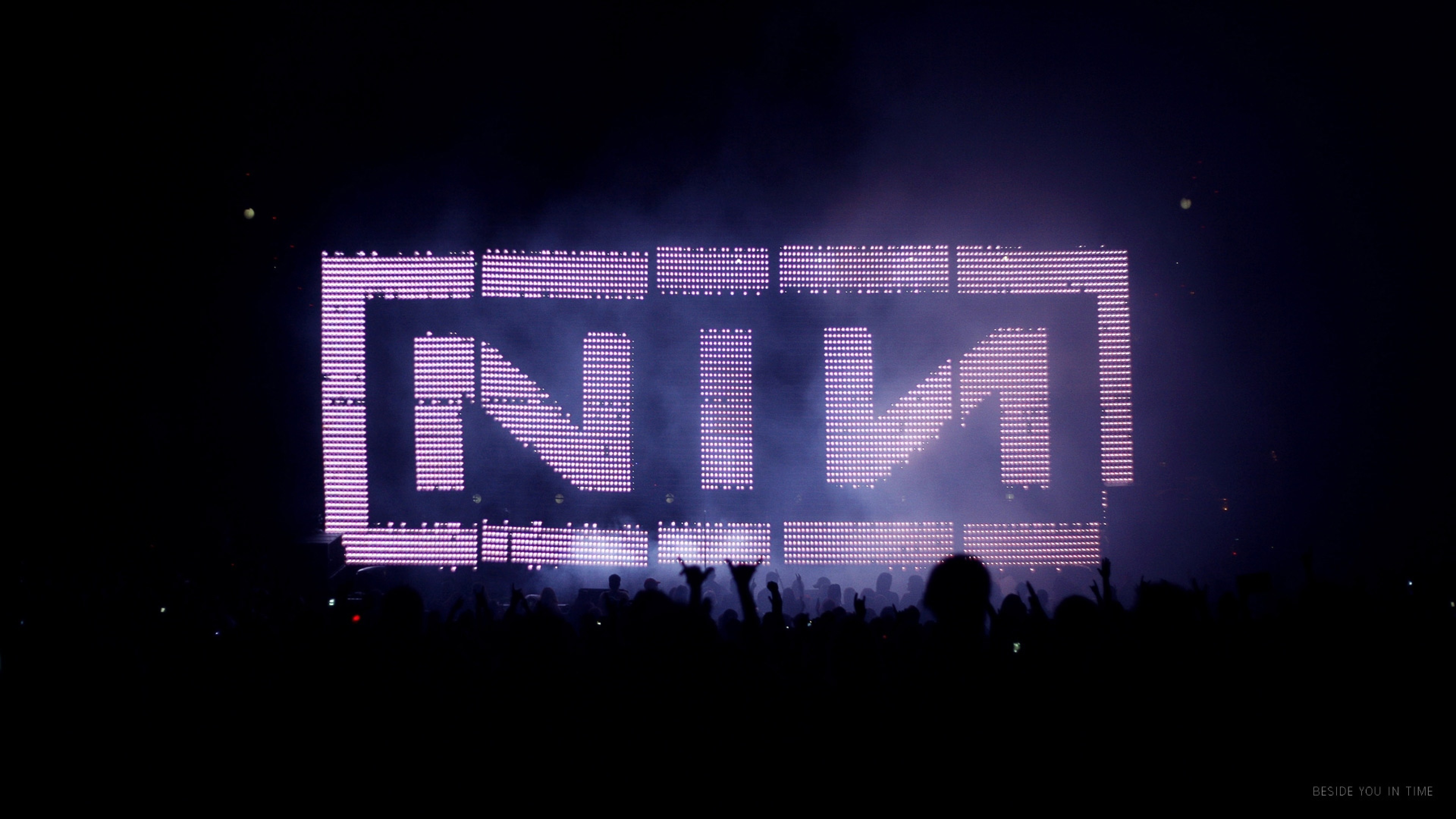 3840x2160 Preview wallpaper nine inch nails, concert, name, fan, silhouettes 