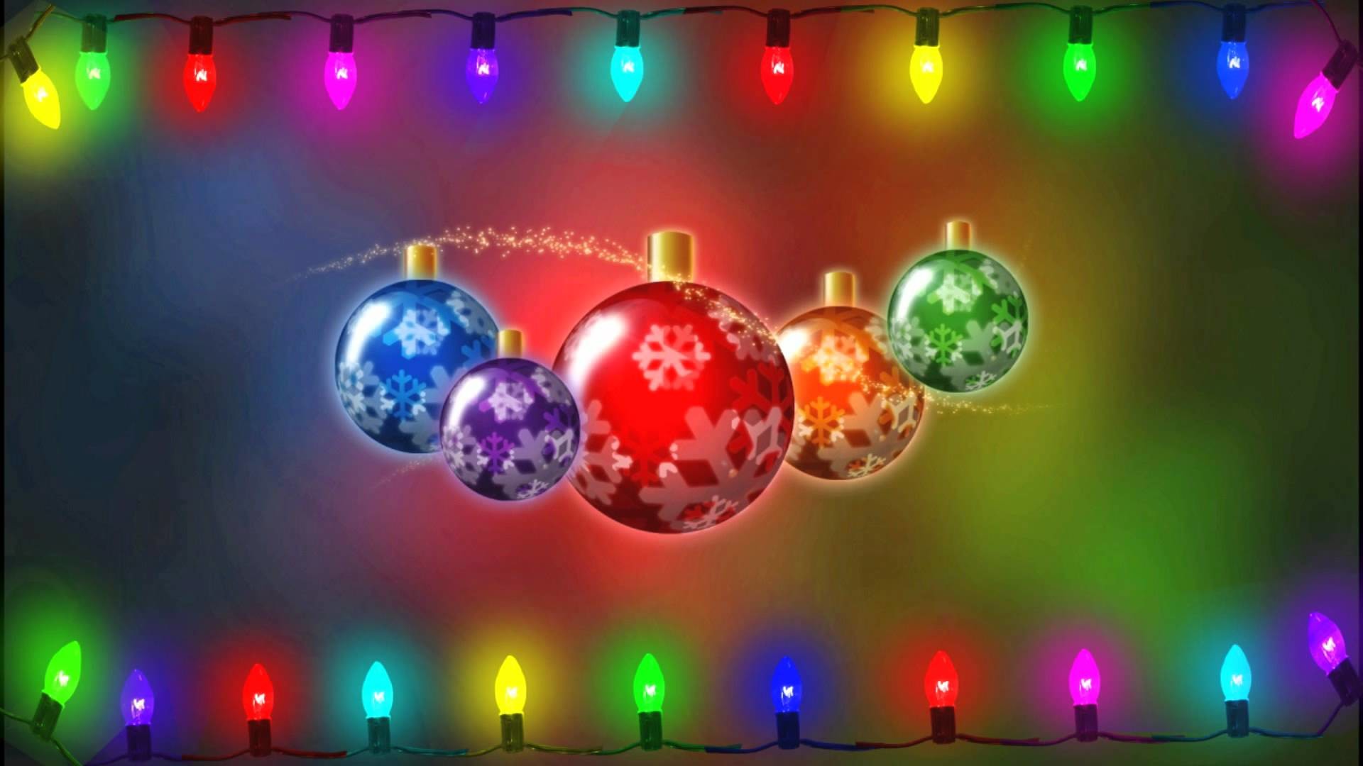 1920x1080 Flickering Christmas Lights on Christmas Ornament Background .