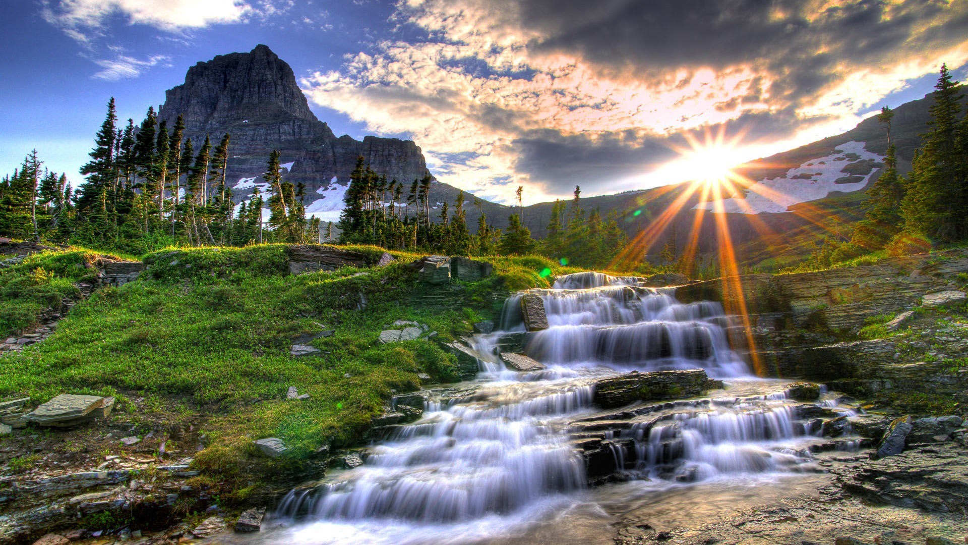 1920x1080 Full HD Waterfall Nature Landscape Wallpapers For Mobile