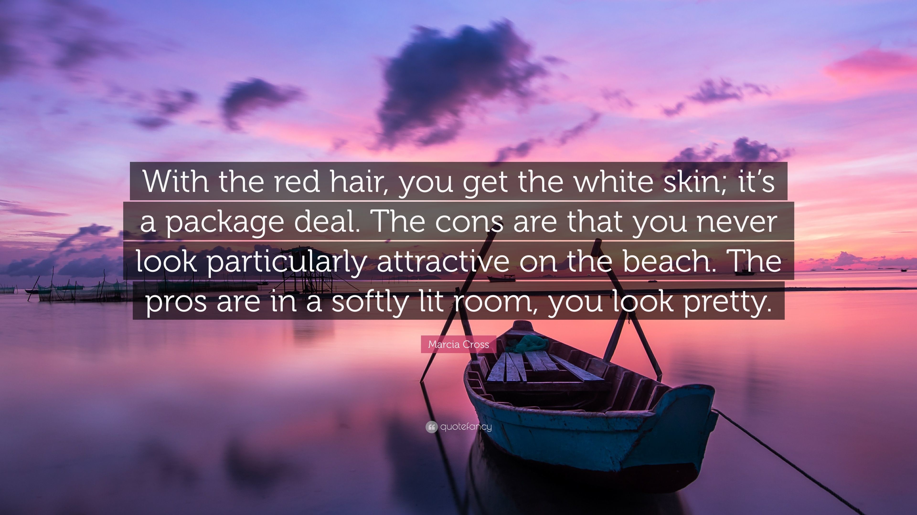 3840x2160 Marcia Cross Quote: “With the red hair, you get the white skin;
