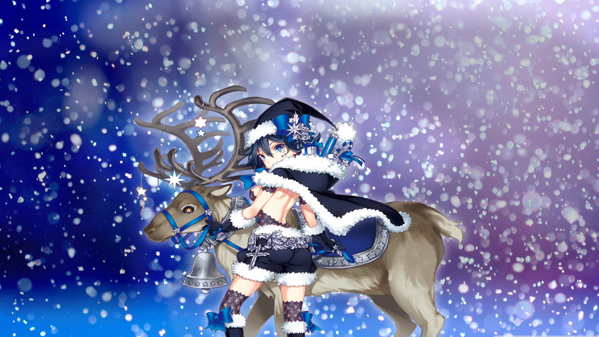 1920x1080 Blue Anime Girl Christmas Wallpaper by callmeteddy24 Blue Anime Girl Christmas  Wallpaper by callmeteddy24
