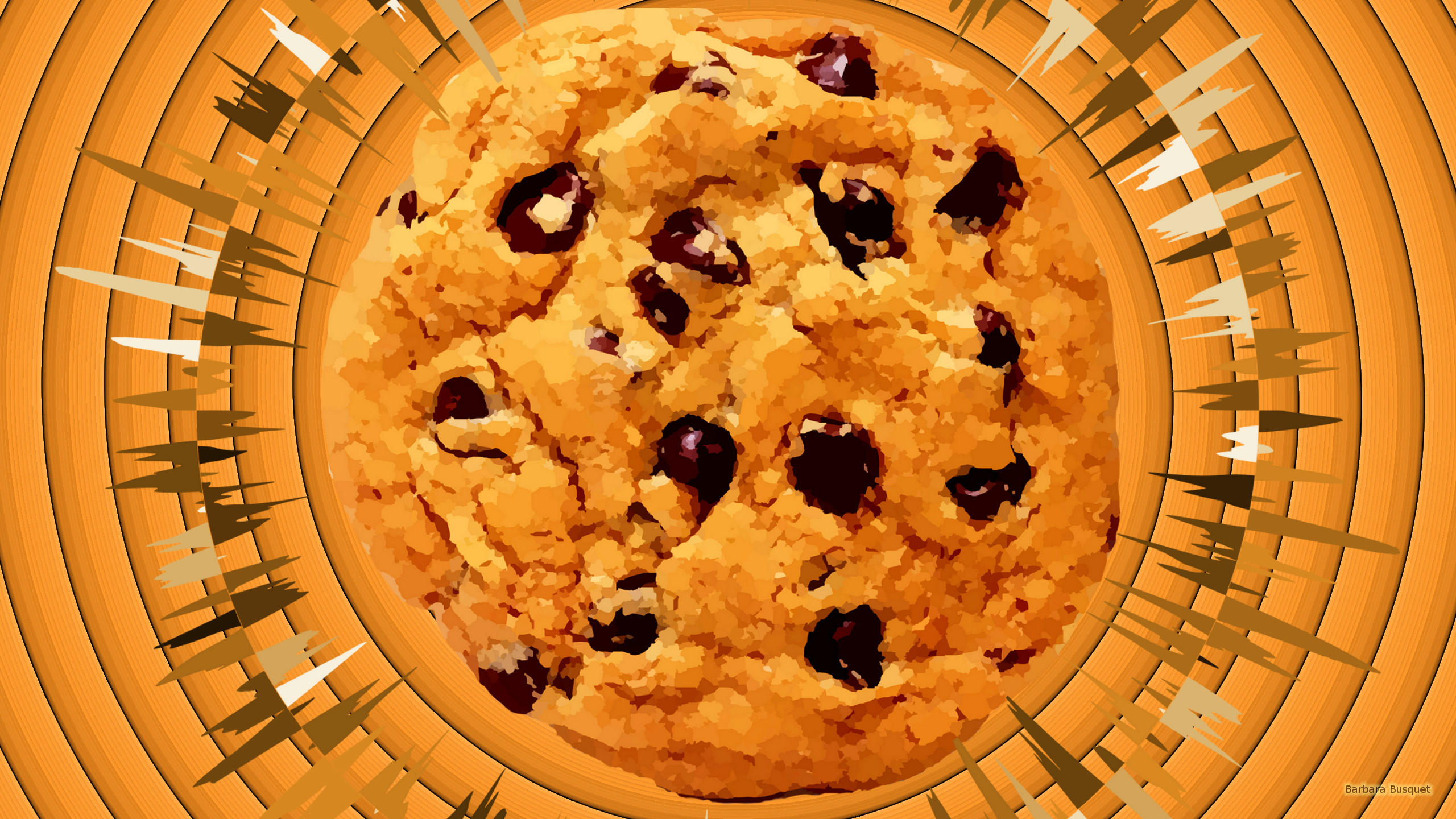2560x1440 Food wallpaper chocolate chip cookie.