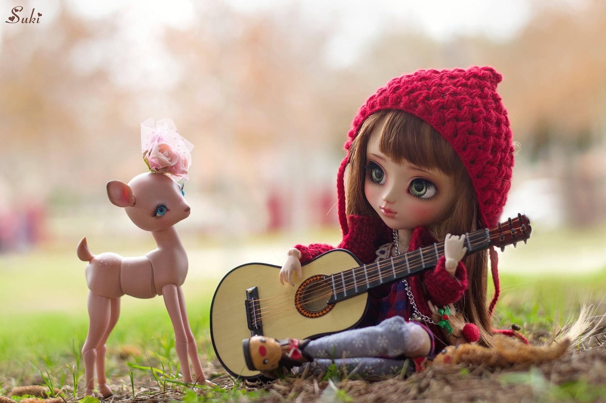 2048x1365 Toy girl with guitar wallpaper HD