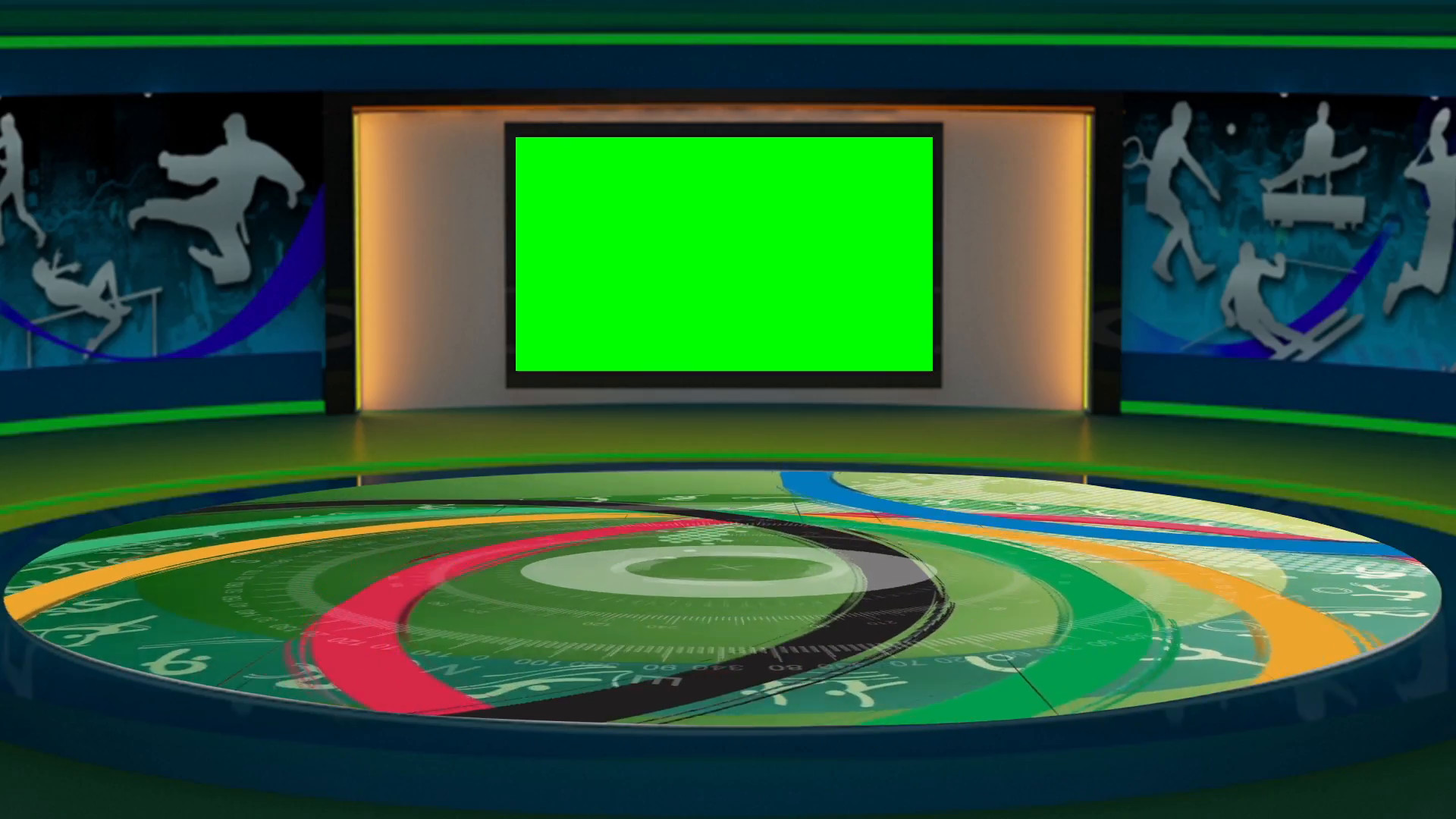 1920x1080 Subscription Library 2016 Rio Olympics Sports TV Studio Set 01 - Virtual  Green Screen Background Loop