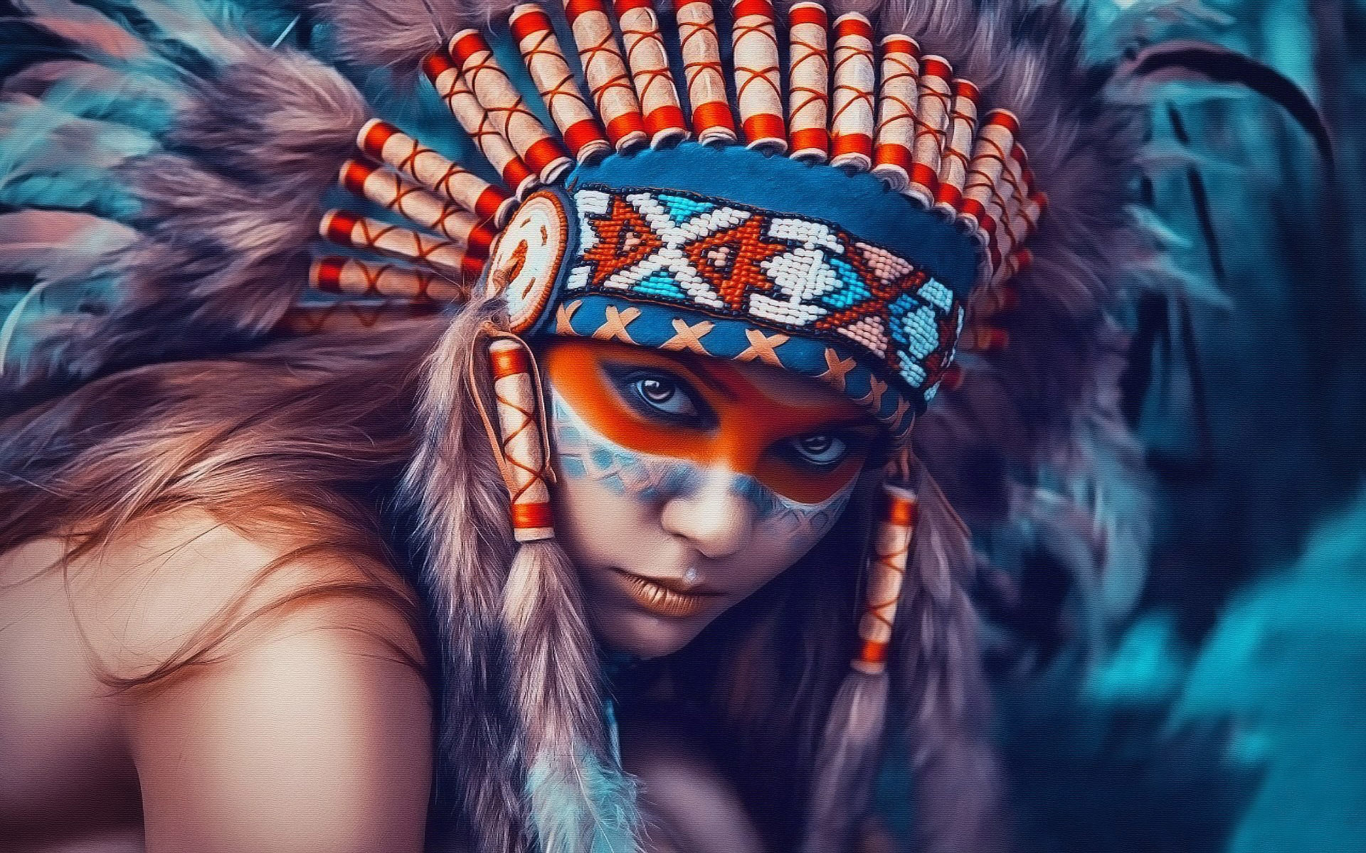 1920x1200 American Indian Art Painting Wallpapers