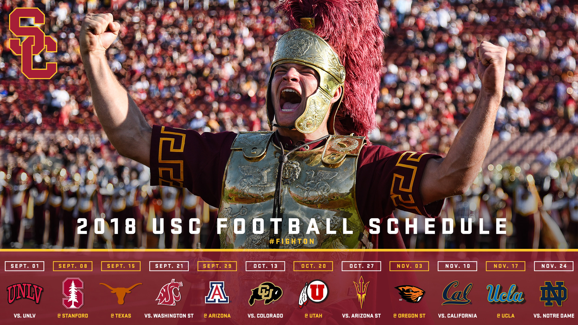 1920x1080 USC's 2018 Football Schedule Announced
