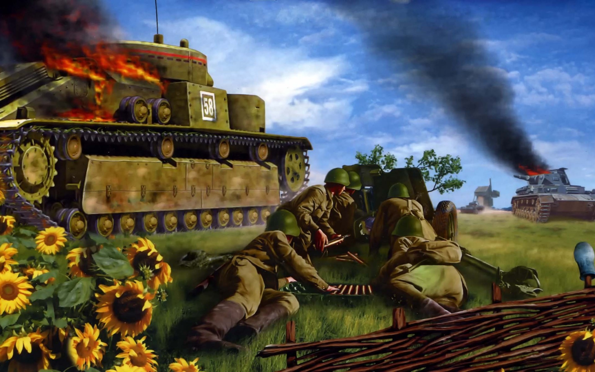 1920x1200 ww2 tank battle wallpaper - photo #49. Battle for Kiev1942 T-35 art  paintings military weaons .