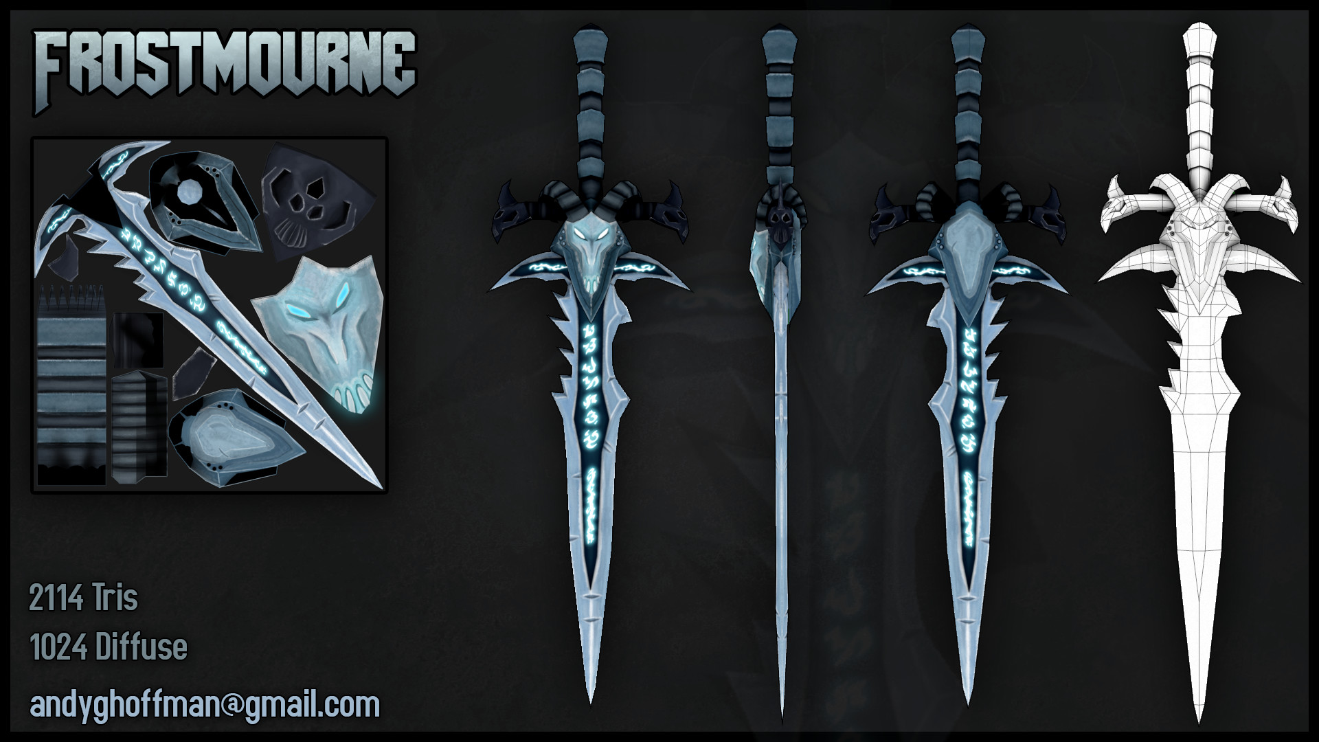1920x1080 ... Frostmourne Low Poly, Handpainted Model by ezrikael