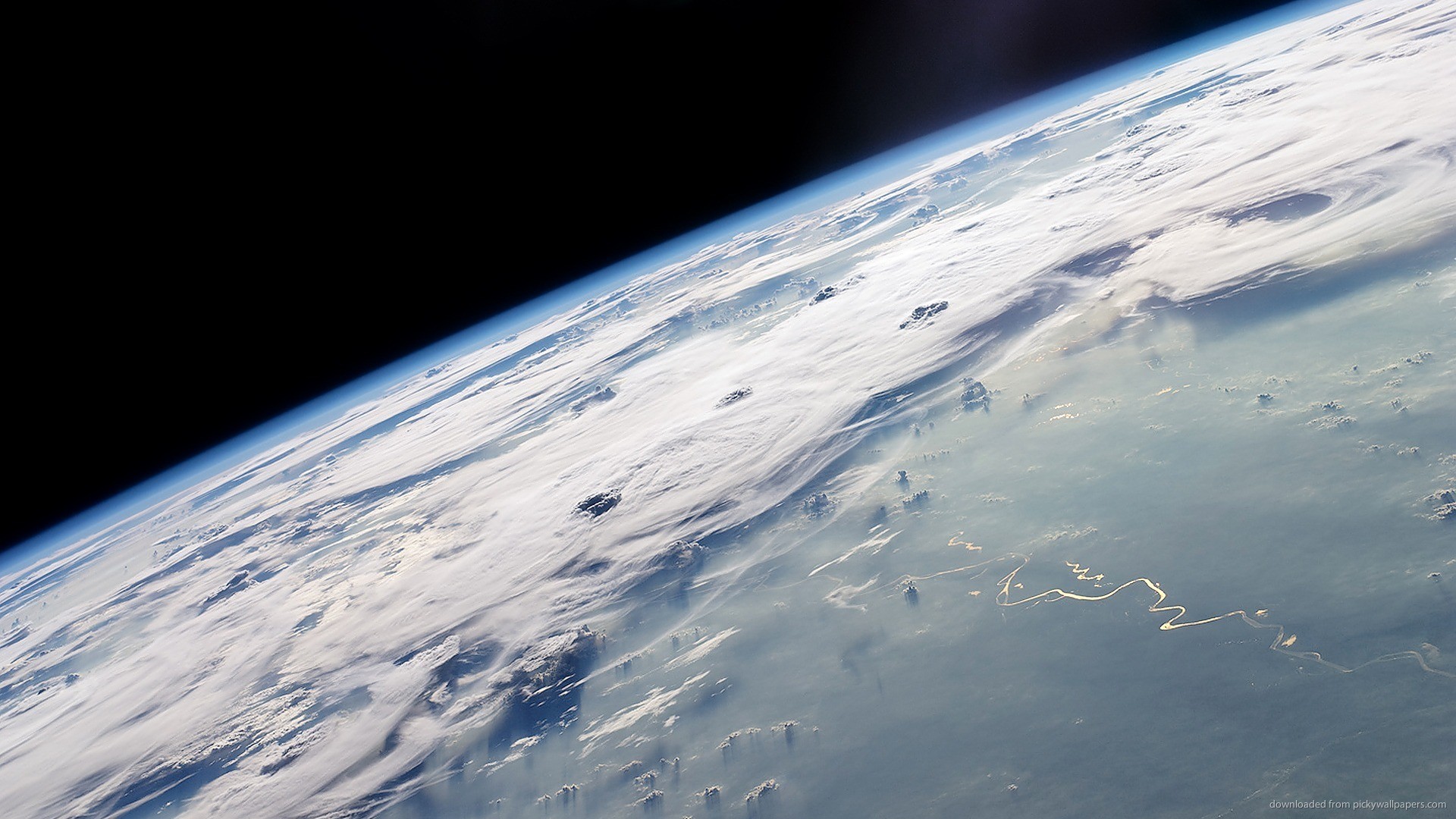 1920x1080 Cloudy Earth View From Space for 