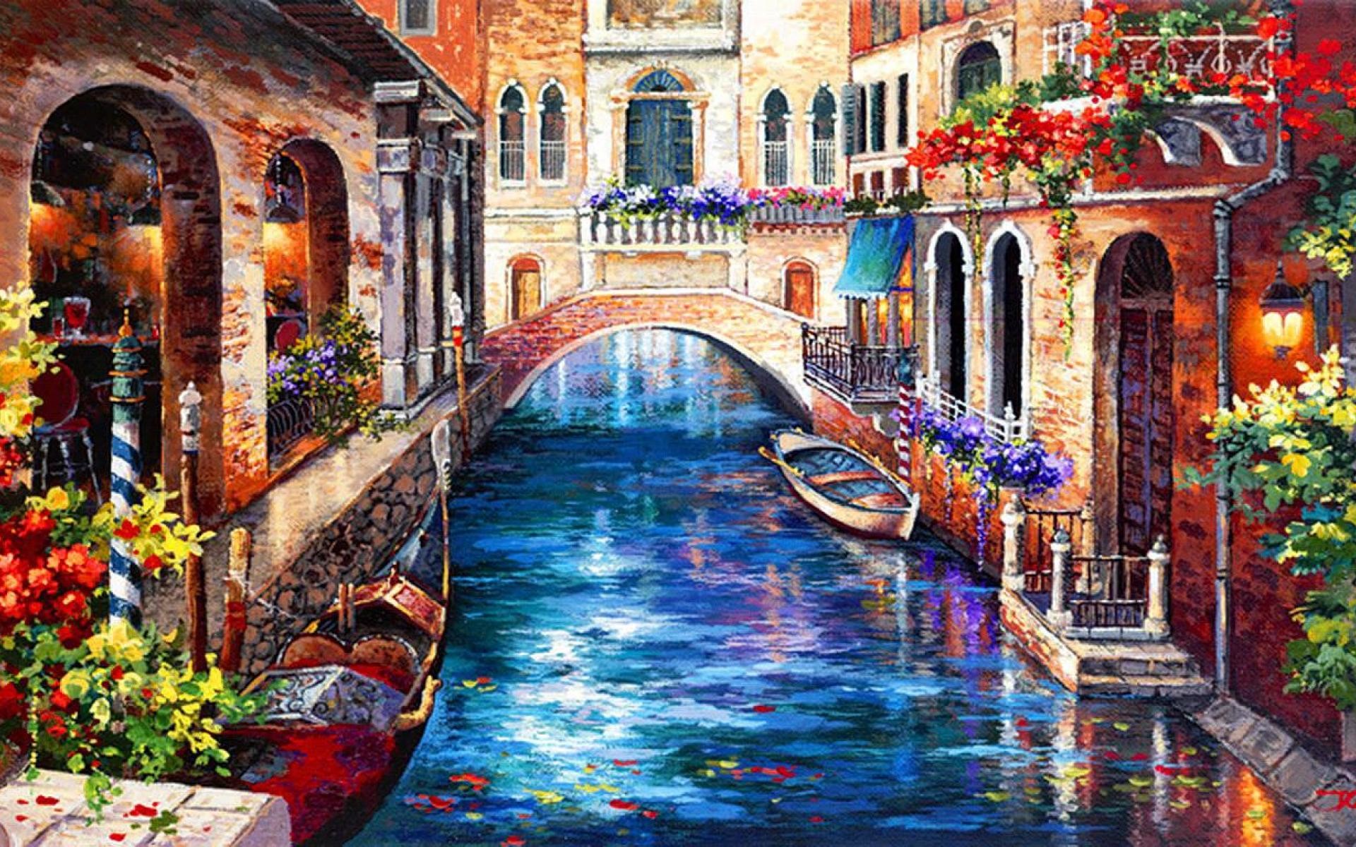 1920x1200 Venice, Paintings, Wallpaper, , Amazing Photos, Cool Images, High Quality,  1920Ã1200 Wallpaper HD
