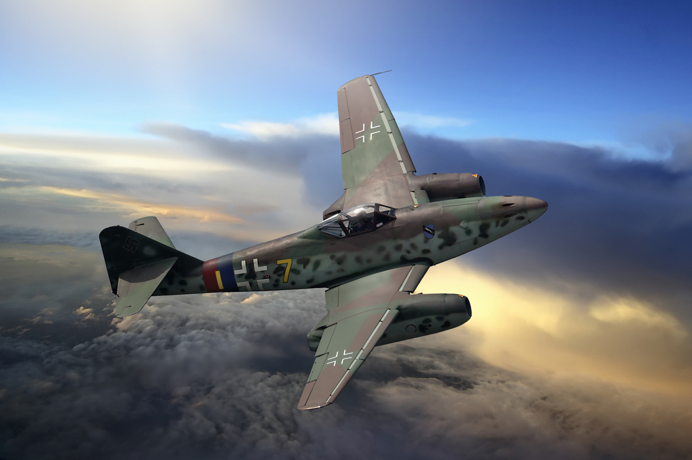2400x1597 Hintergrundbilder Flugzeuge Me 262 Gezeichnet Luftfahrt 