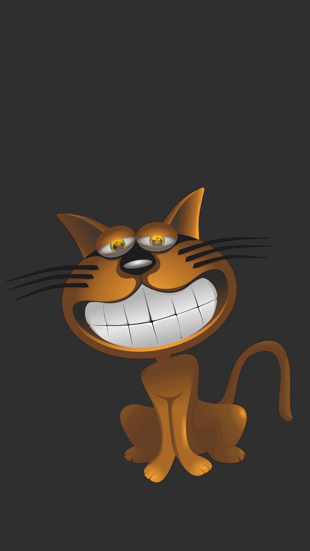 1080x1920  Wallpaper cat, smile, funny, caricature