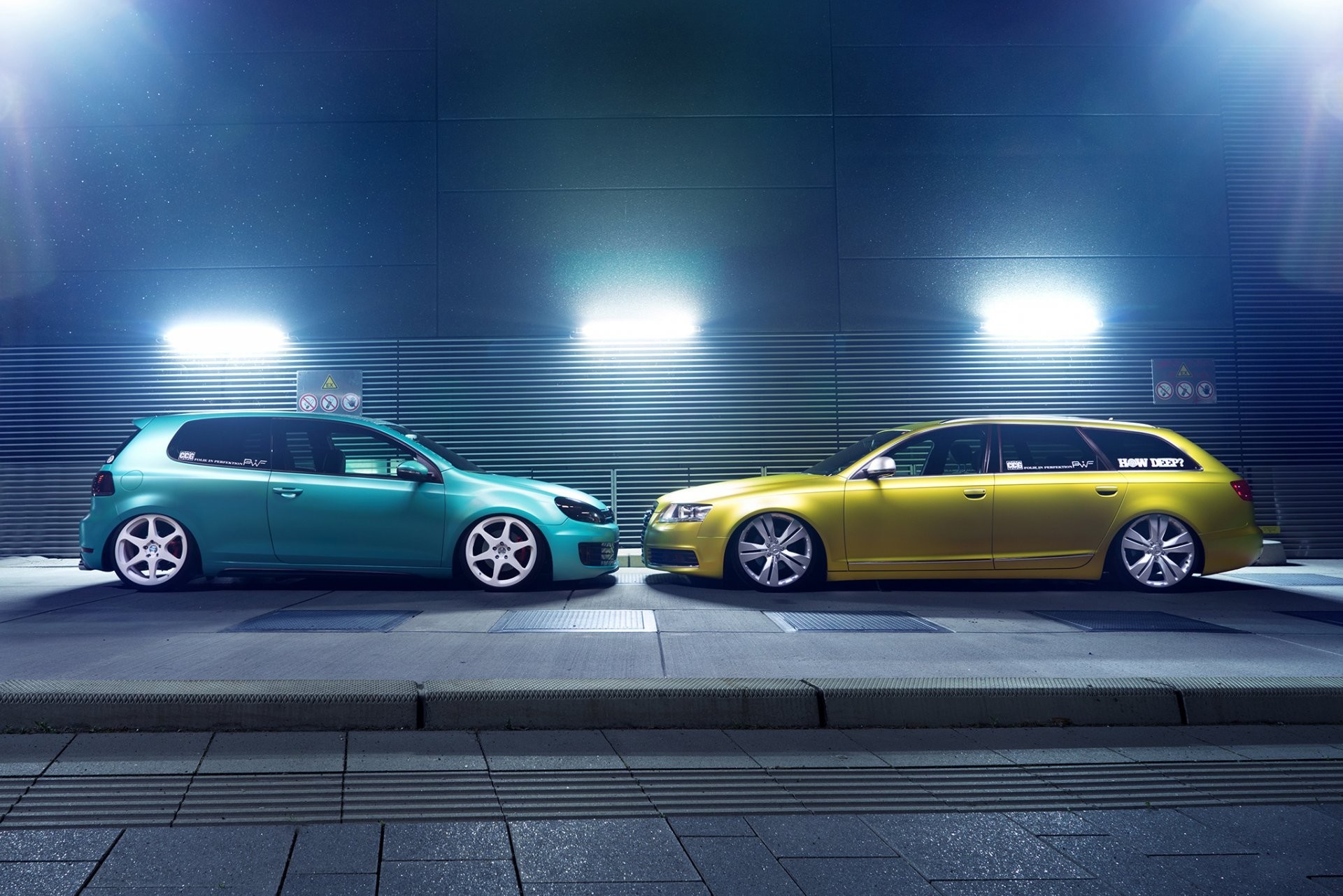 1920x1282 volkswagen golf 6 gti audi a6 canibeat green low stance stancenation section