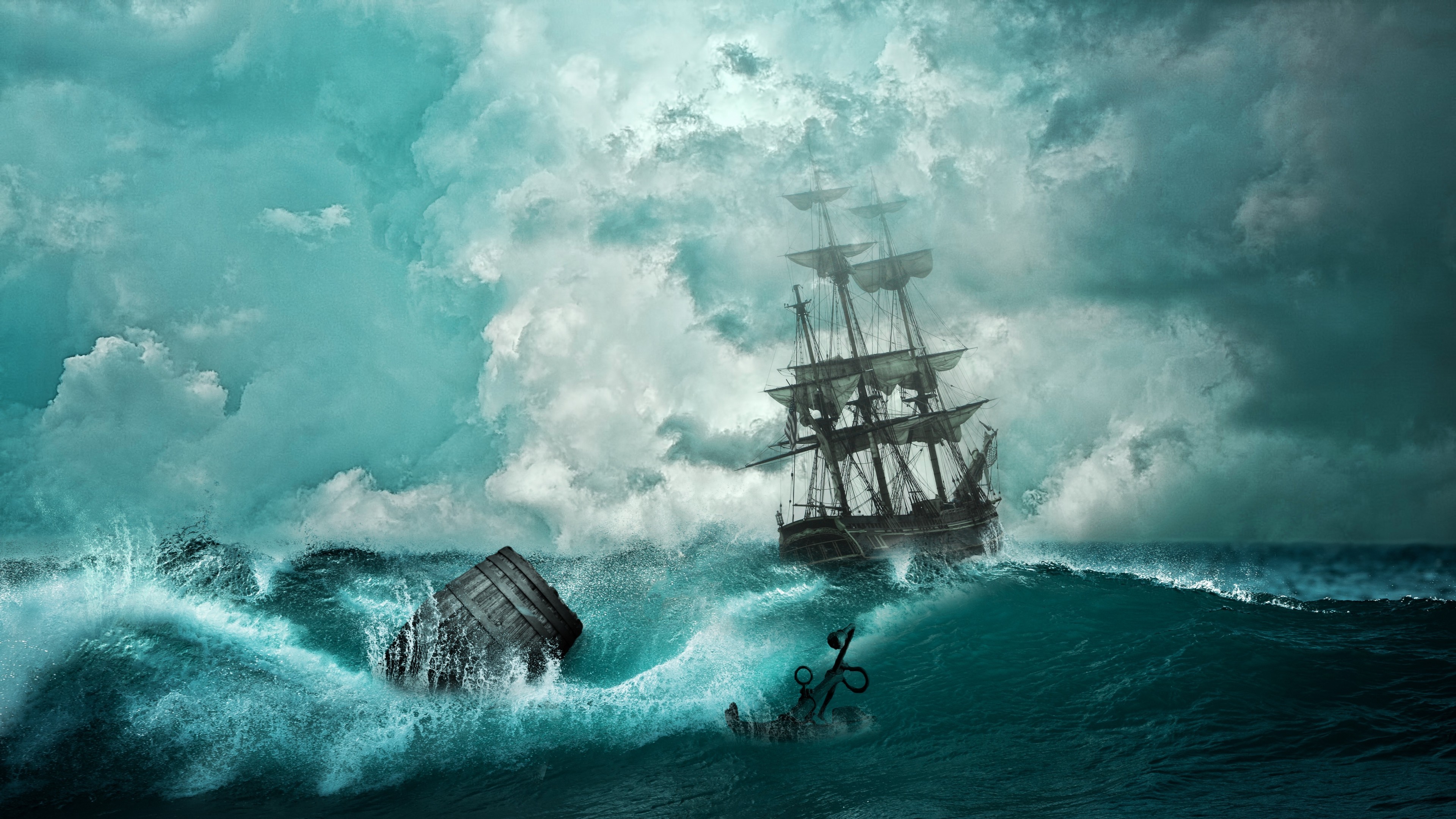3840x2160 Ghost Pirate Ship Wallpaper Background As Wallpaper HD