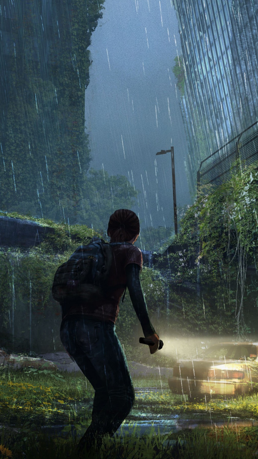1080x1920 Preview wallpaper the last of us, apocalypse, girl, city, night 