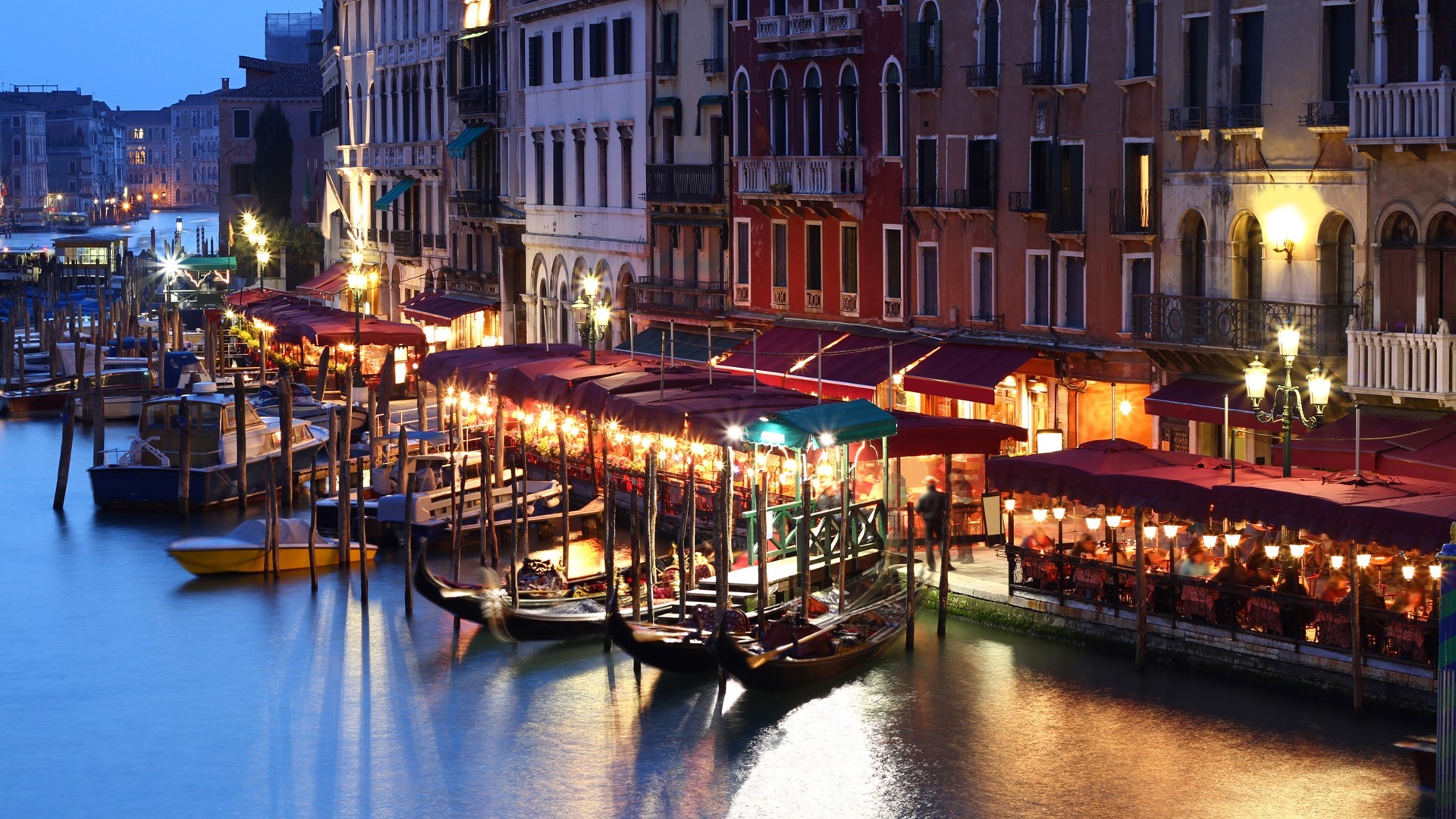 1920x1080 Download Wallpaper light water streets night venice grand italy canal cities  night city -2440-