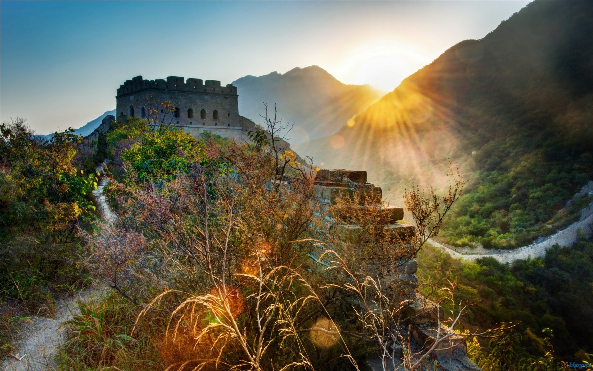 1920x1200 Great Wall of China Sunset Wallpaper