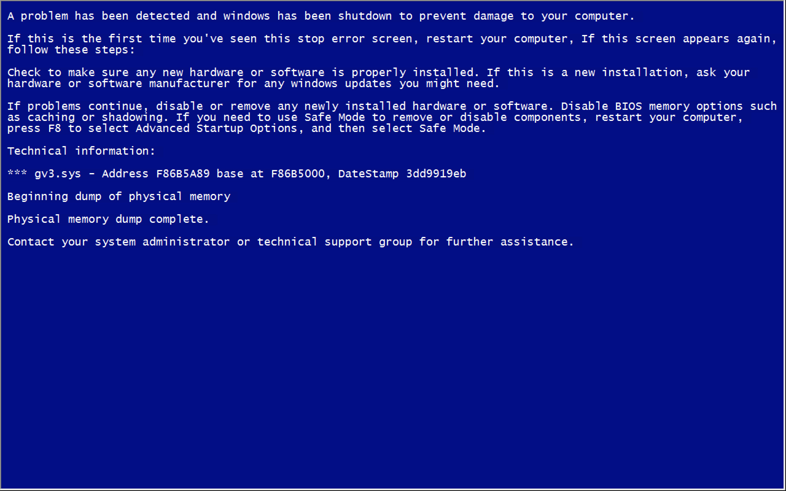 2560x1600 Fake Blue Screen Death in Window 7 and 10