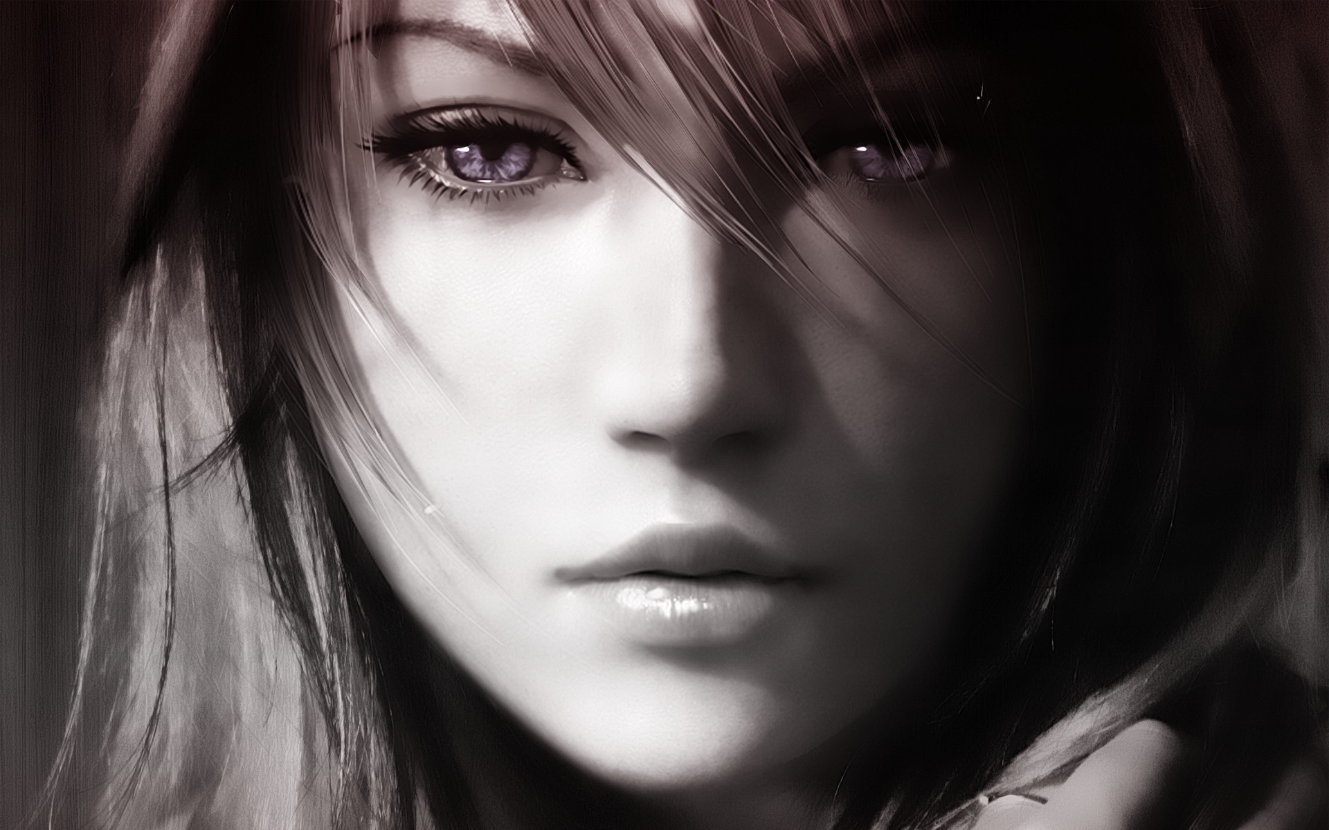 1920x1200 women close-up CGI Final Fantasy XIII artwork realistic Claire Farron drawn  faces / Wallpaper