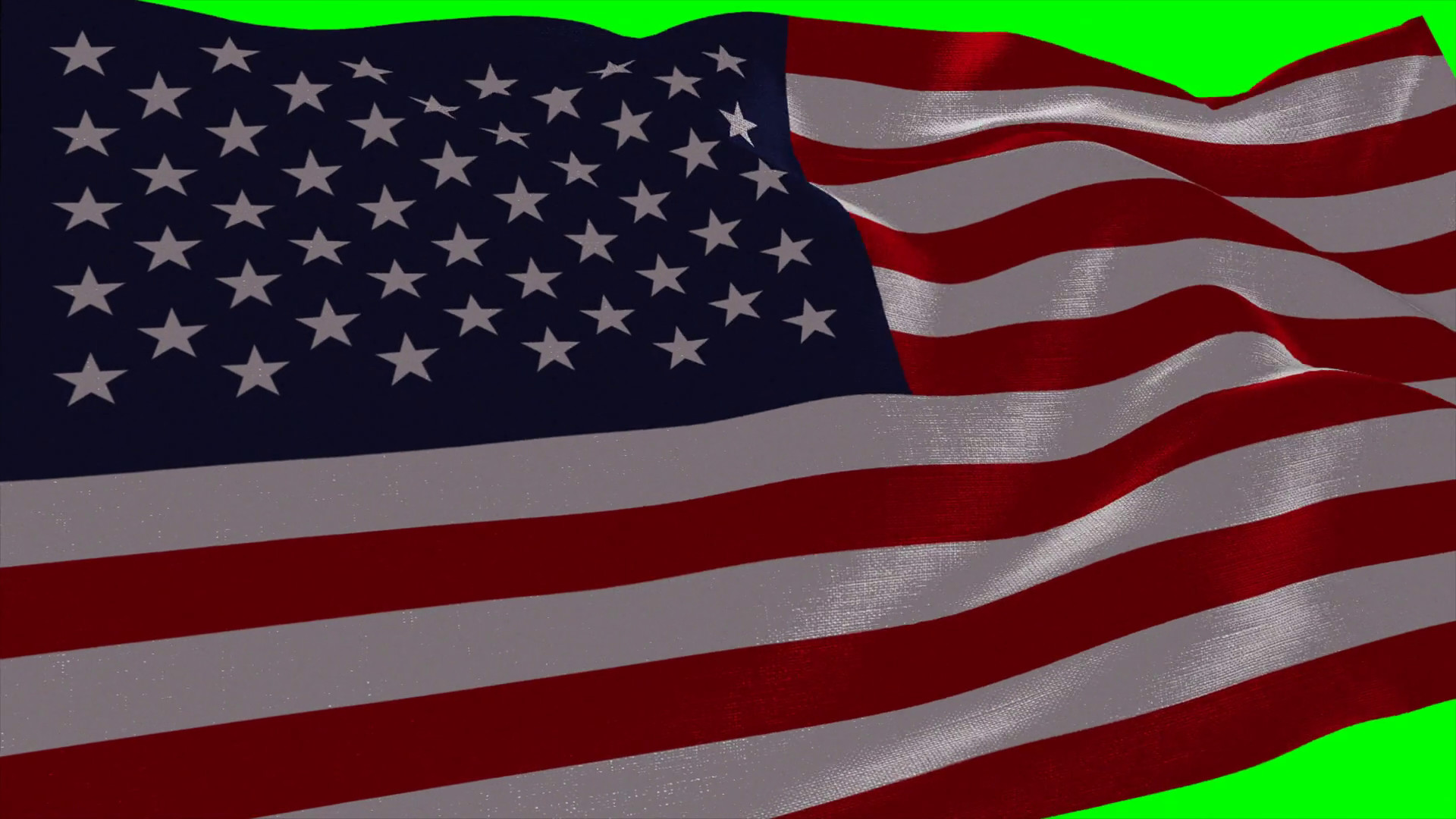 1920x1080 4K United States of America Flag is Fluttering on green background.  Isolated waving. Green screen. Stock Video Footage - VideoBlocks