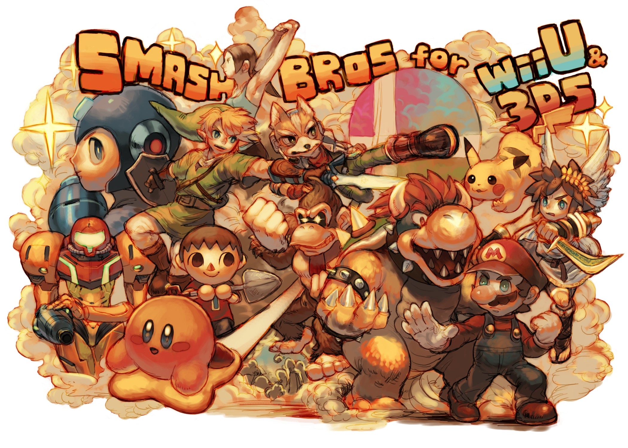 2100x1500 Nintendo Super Smash Bros mario collage wallpaper background