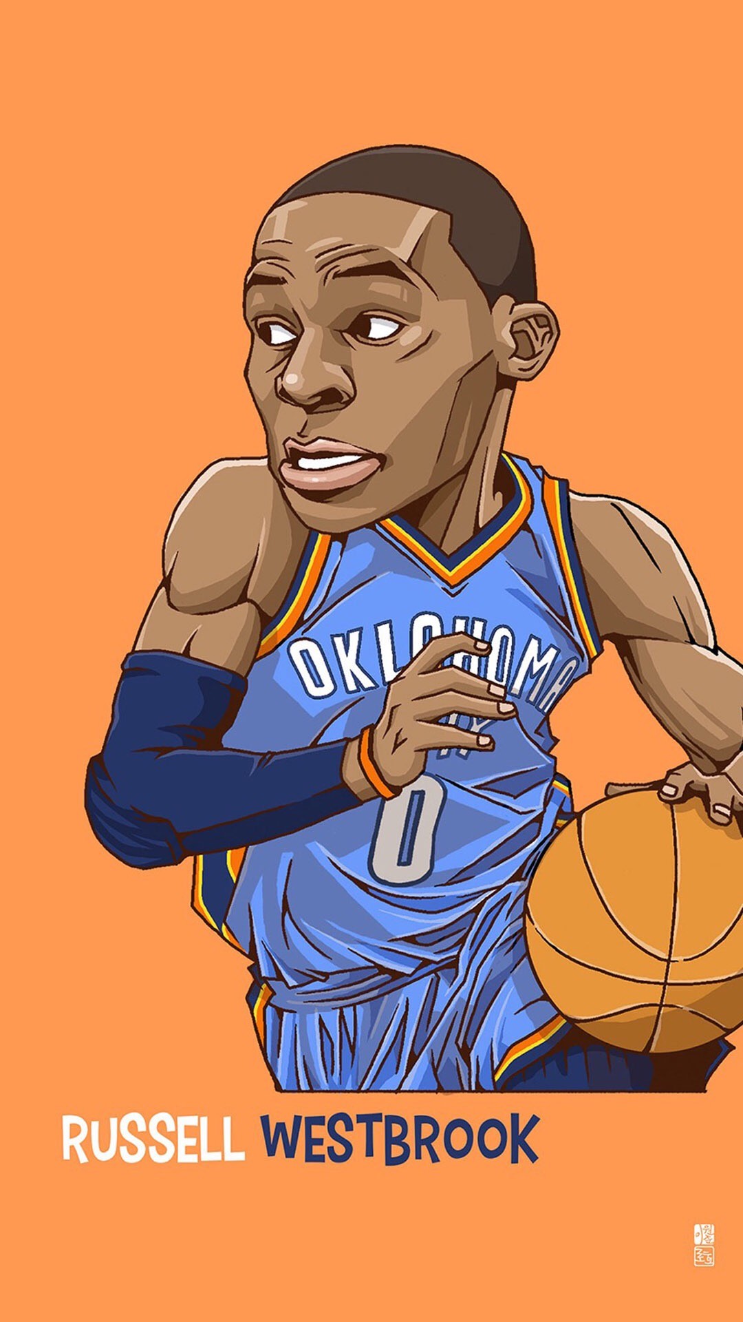 1080x1920 Russell Westbrook. Tap to see Collection of Famous NBA Basketball Players  Cute Cartoon Wallpapers for