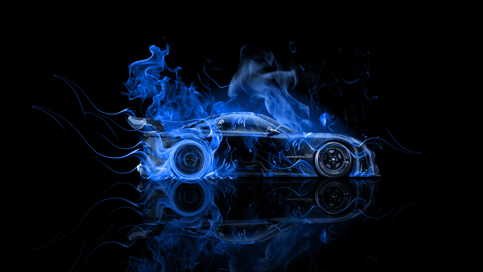 1920x1080 ... Mazda-RX7-VeilSide-JDM-Side-Blue-Fire-Abstract- ...